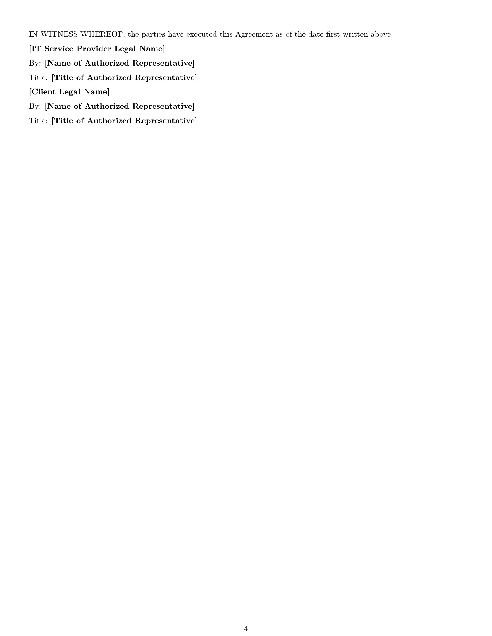 Preview page 4 of Free New York IT service contract template