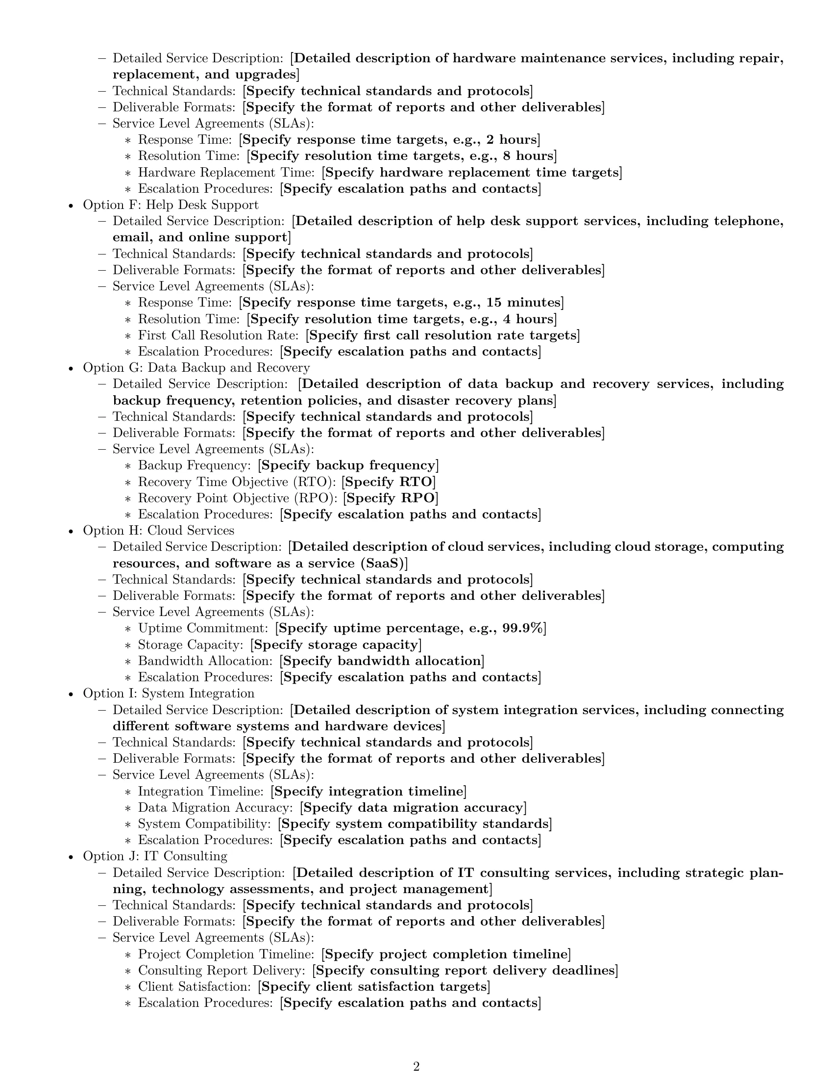 Preview page 2 of Free Arkansas IT service contract template