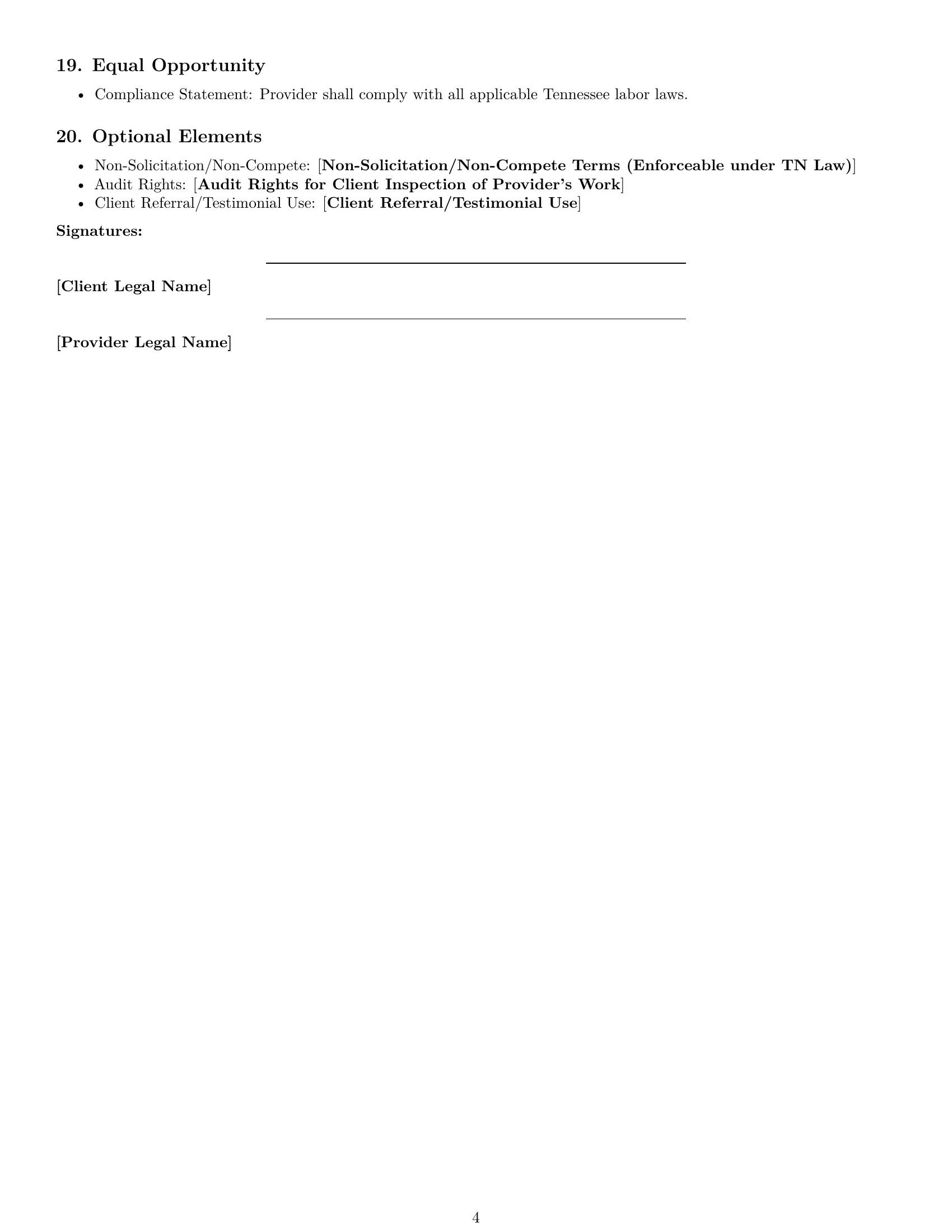 Preview page 4 of Free Tennessee IT service contract template