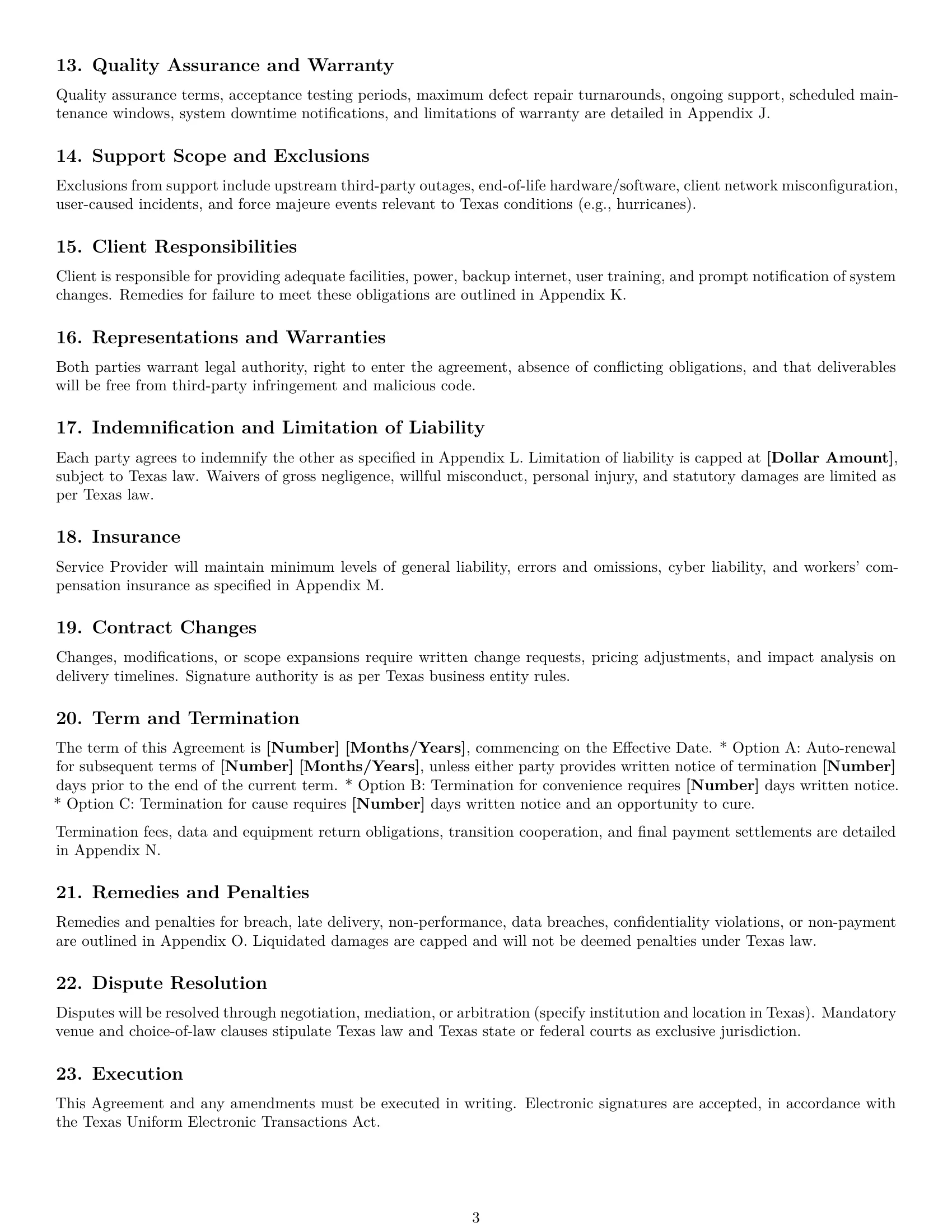 Preview page 3 of Free Texas IT service contract template
