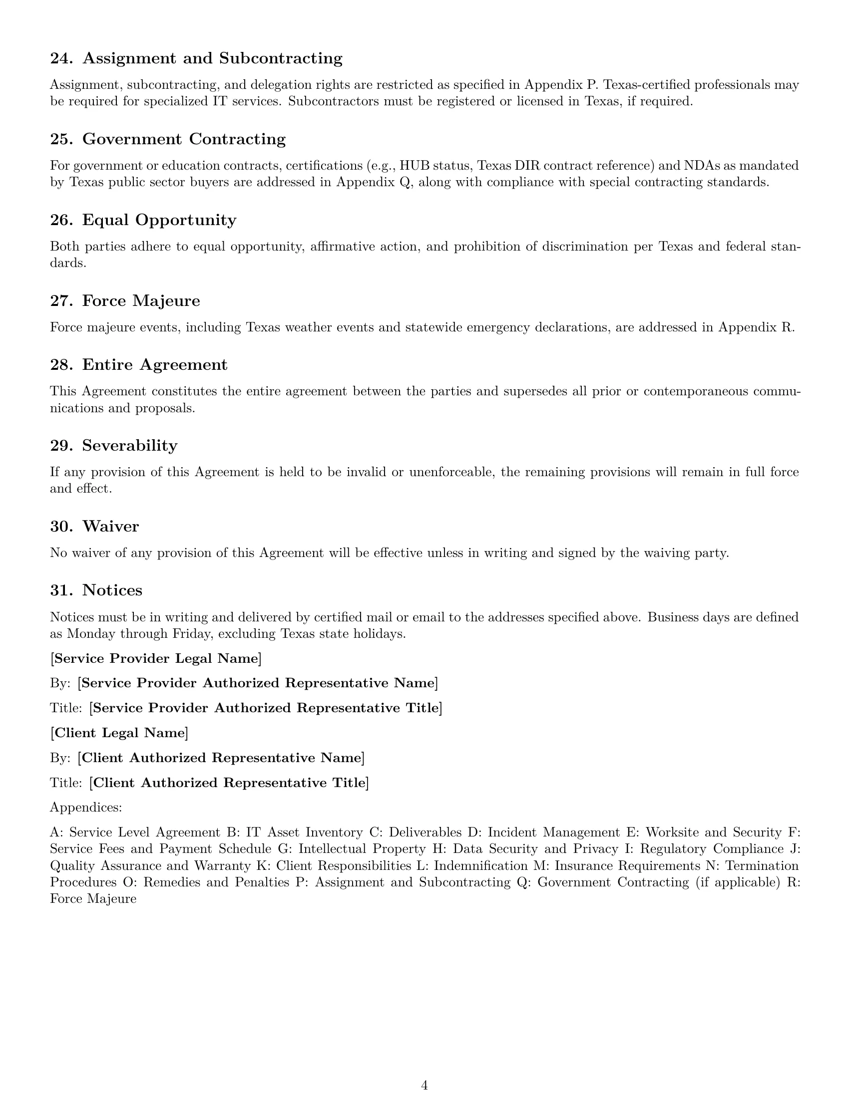 Preview page 4 of Free Texas IT service contract template
