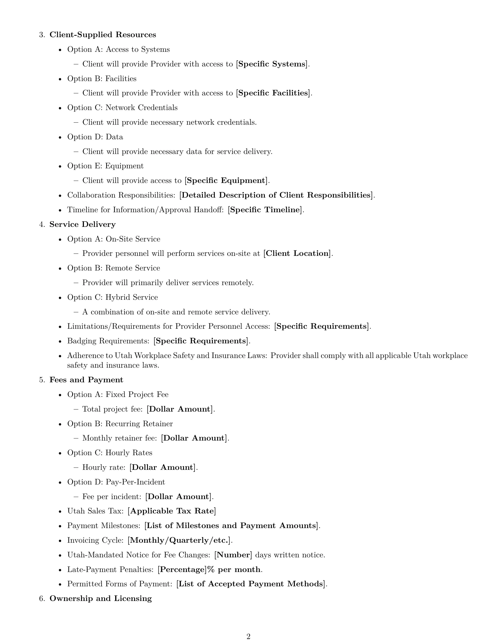 Preview page 2 of Free Utah IT service contract template
