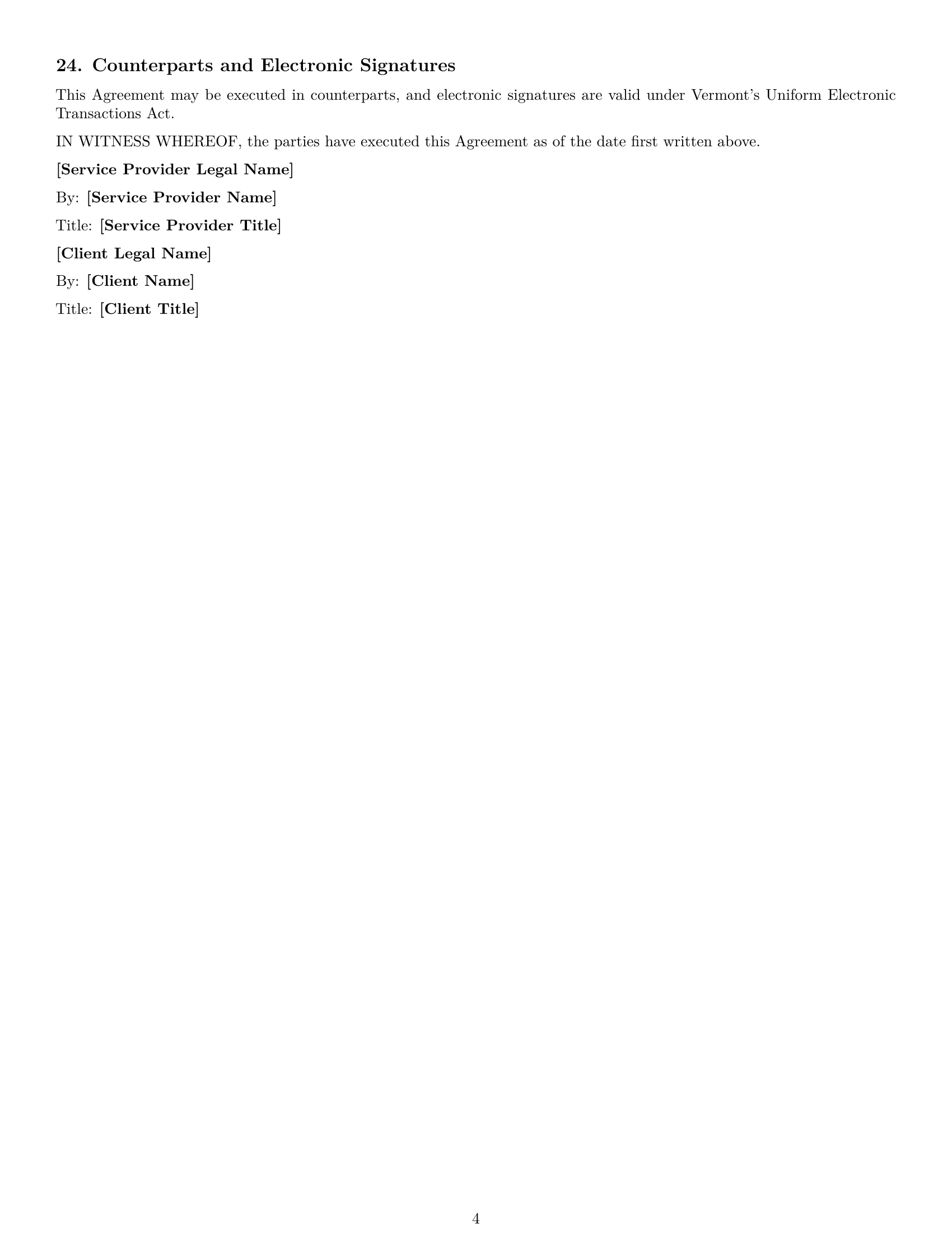 Preview page 4 of Free Vermont IT service contract template