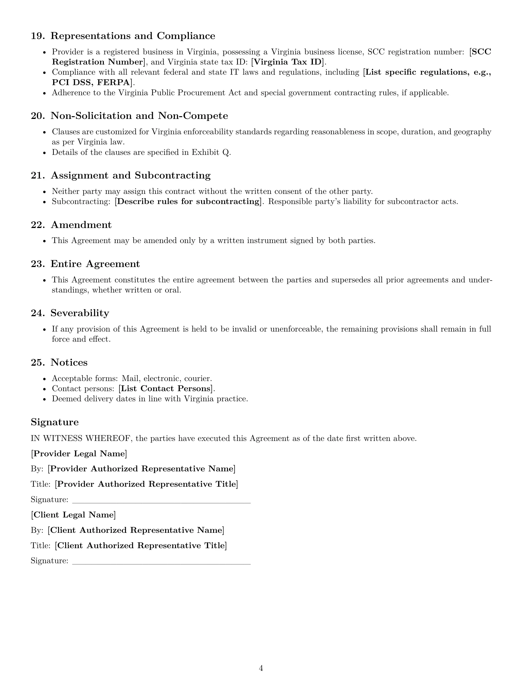 Preview page 4 of Free Virginia IT service contract template