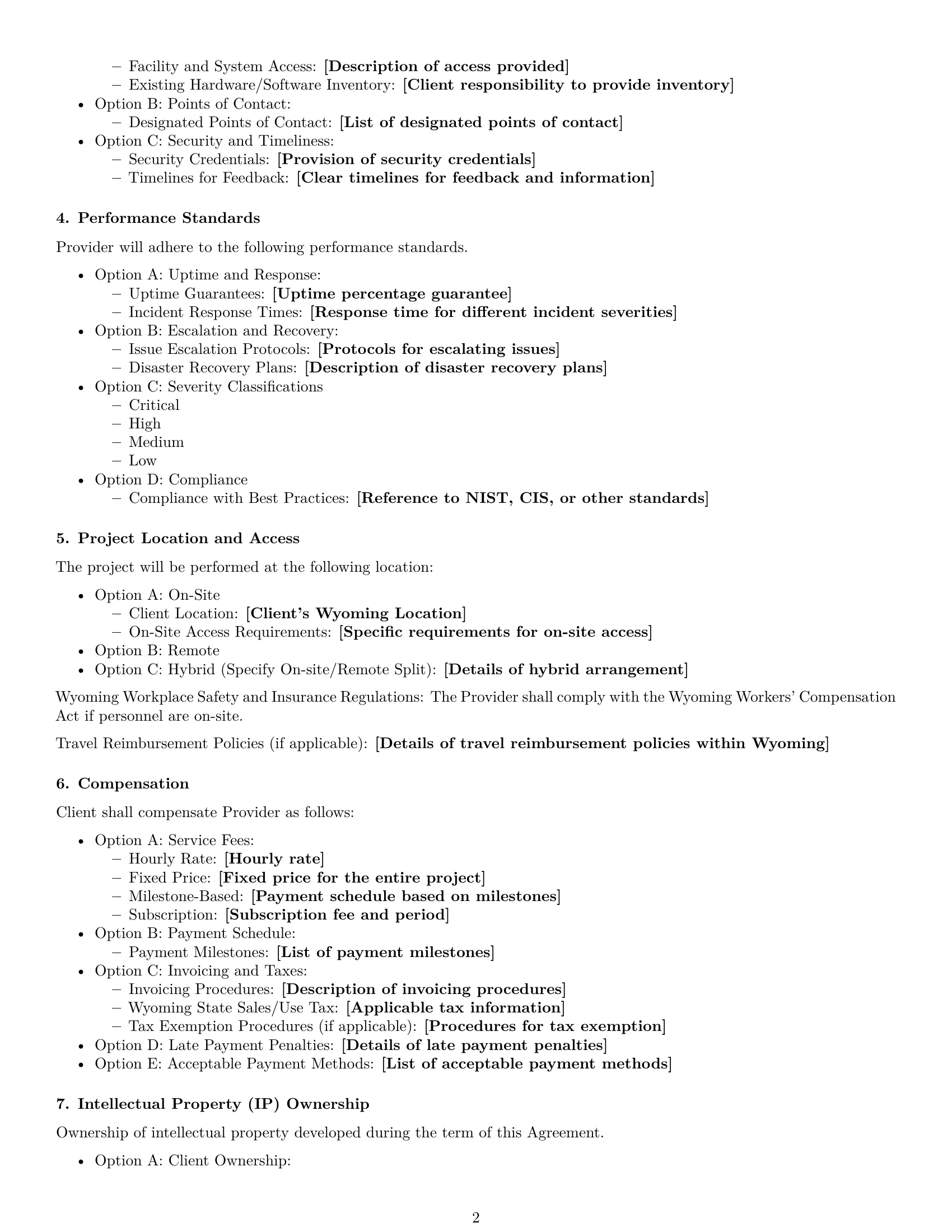 Preview page 2 of Free Wyoming IT service contract template