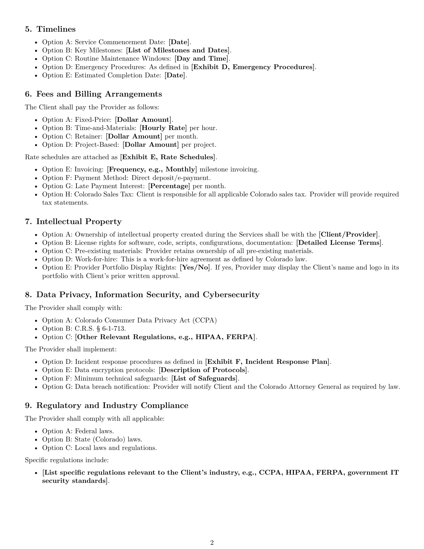 Preview page 2 of Free Colorado IT service contract template