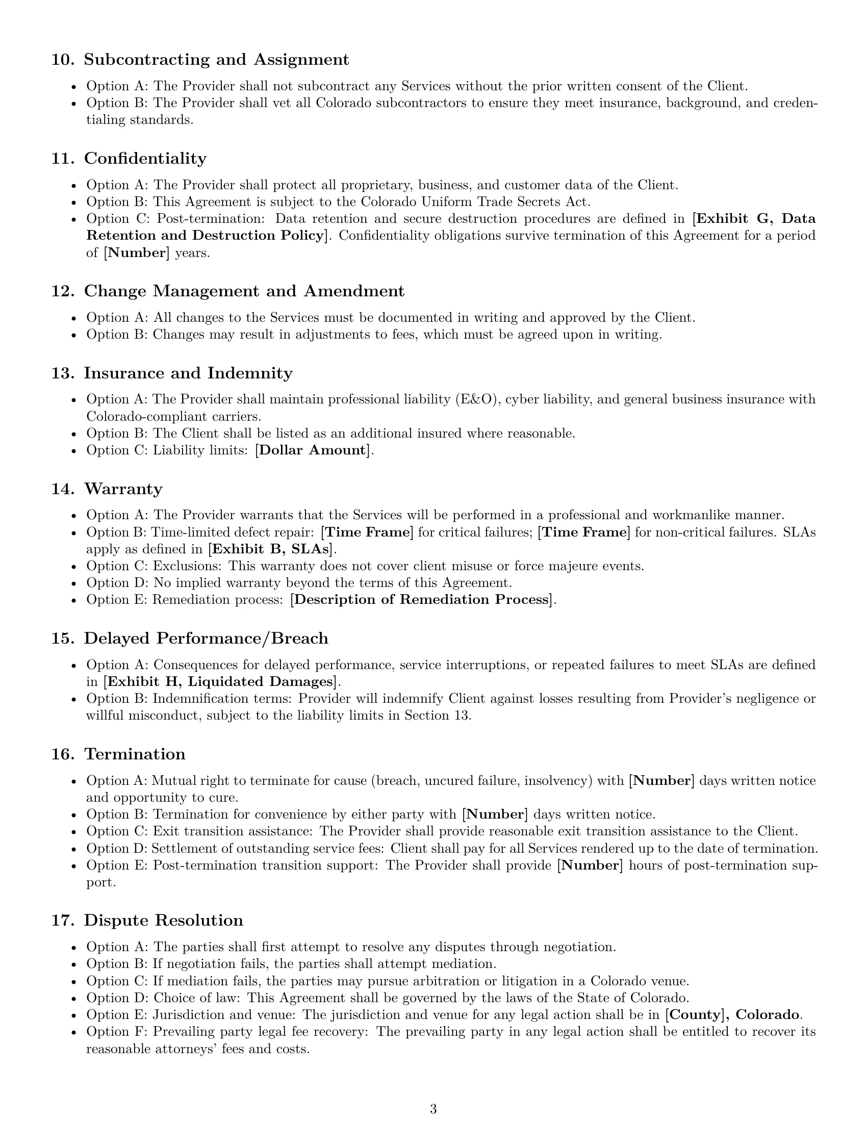 Preview page 3 of Free Colorado IT service contract template