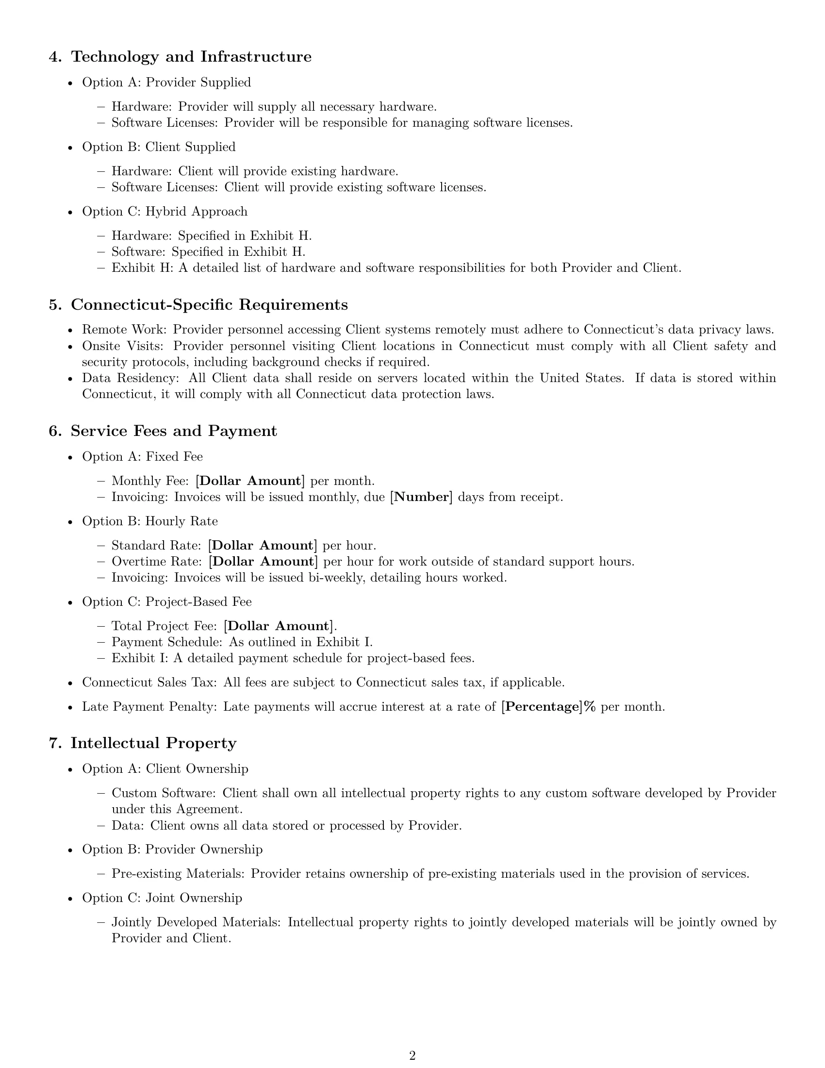 Preview page 2 of Free Connecticut IT service contract template