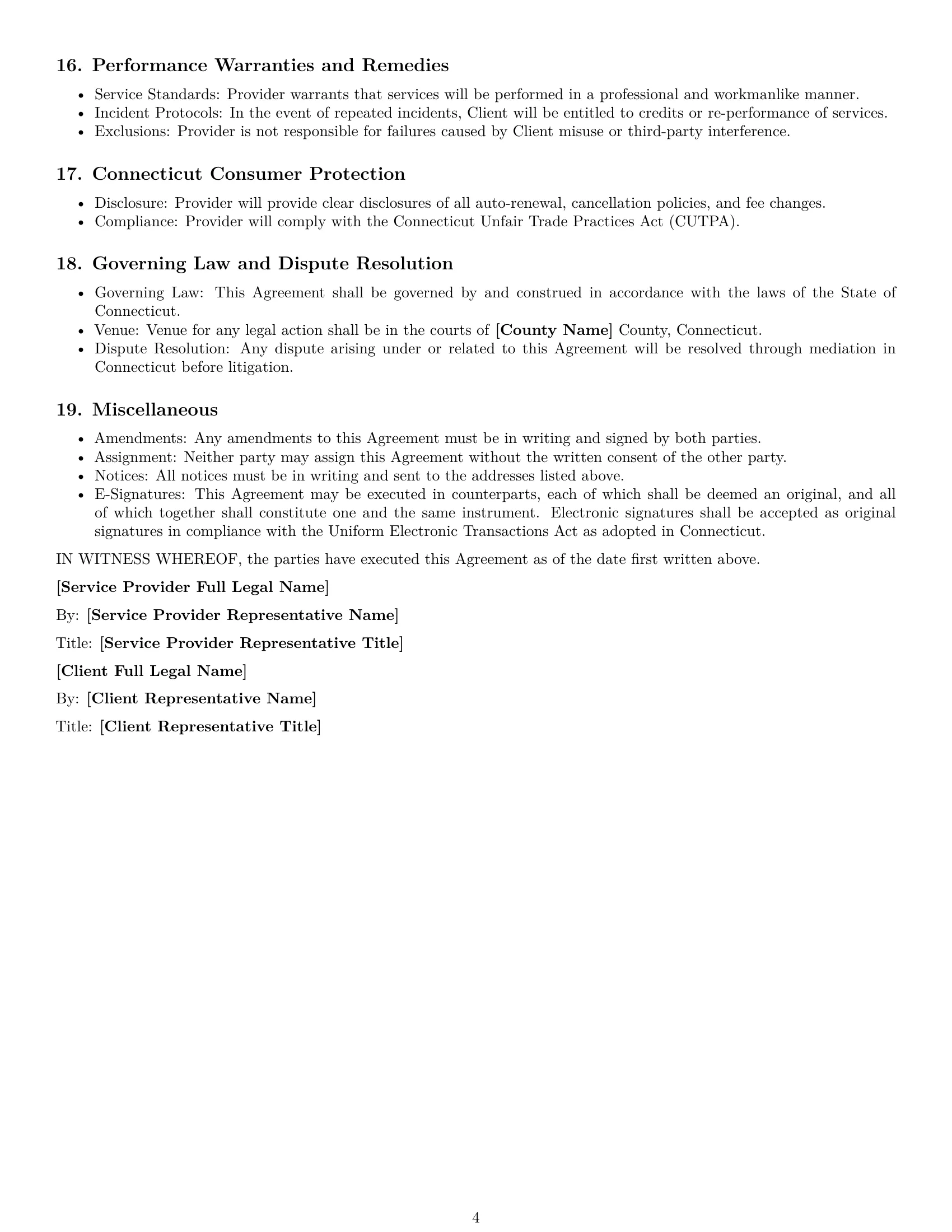 Preview page 4 of Free Connecticut IT service contract template