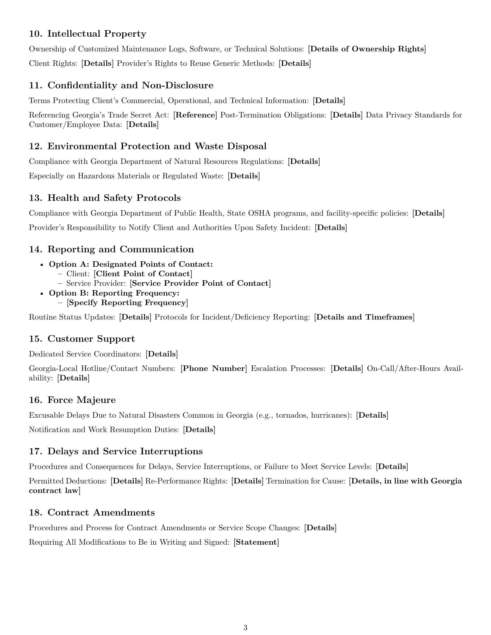 Preview page 3 of Free Georgia maintenance service contract template