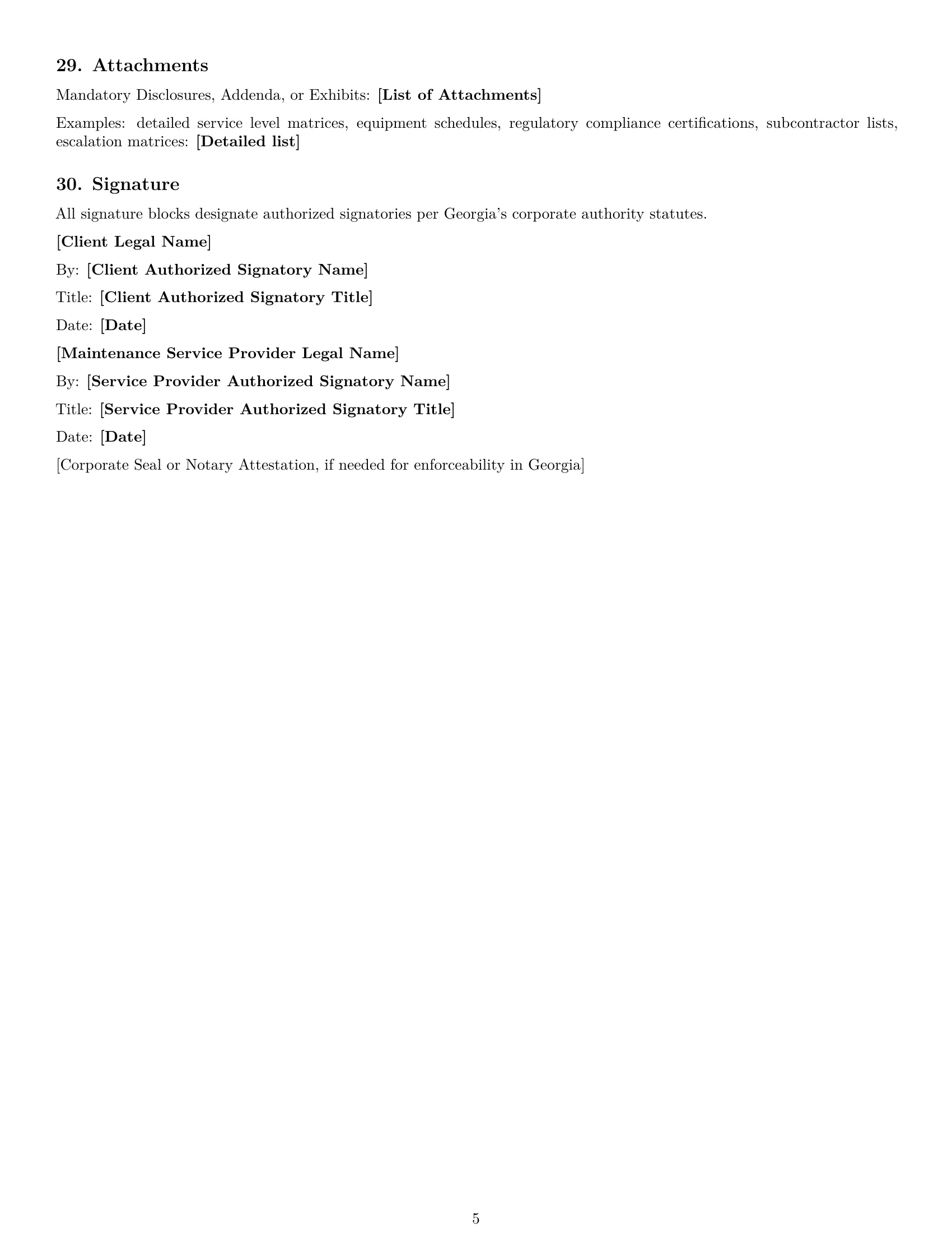 Preview page 5 of Free Georgia maintenance service contract template
