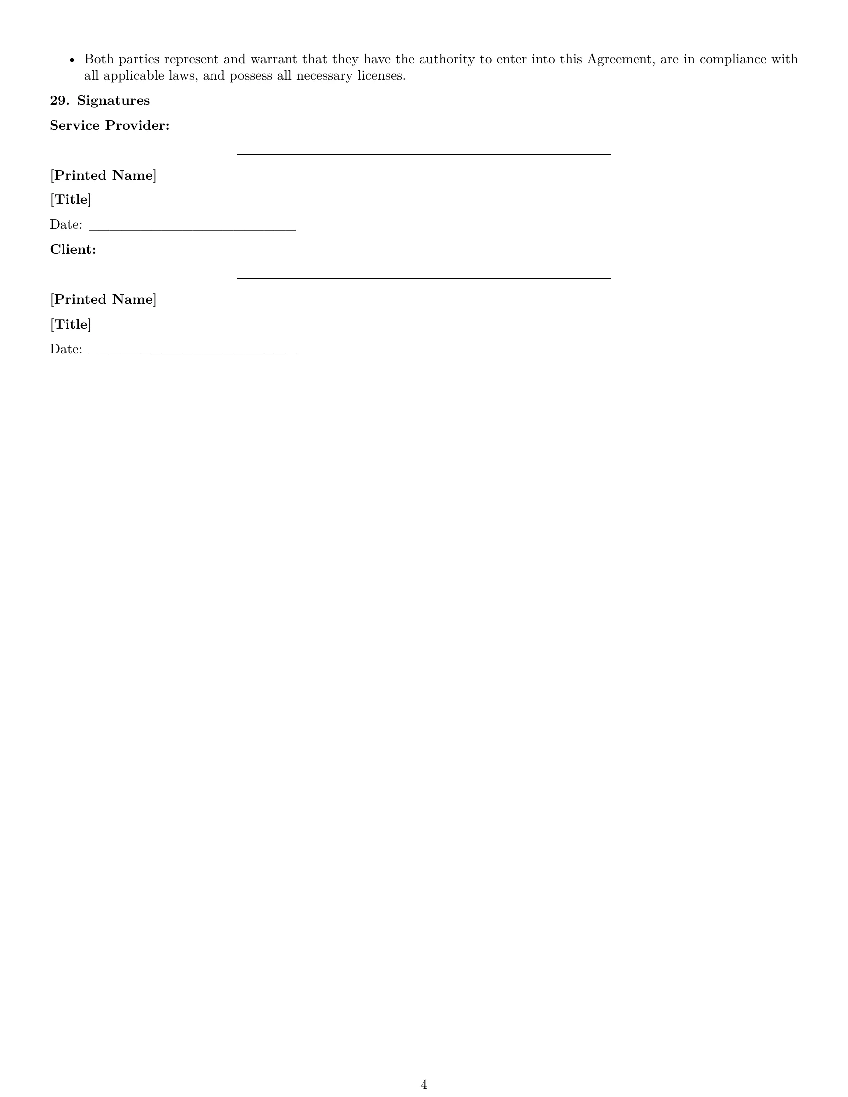 Preview page 4 of Free Indiana maintenance service contract template