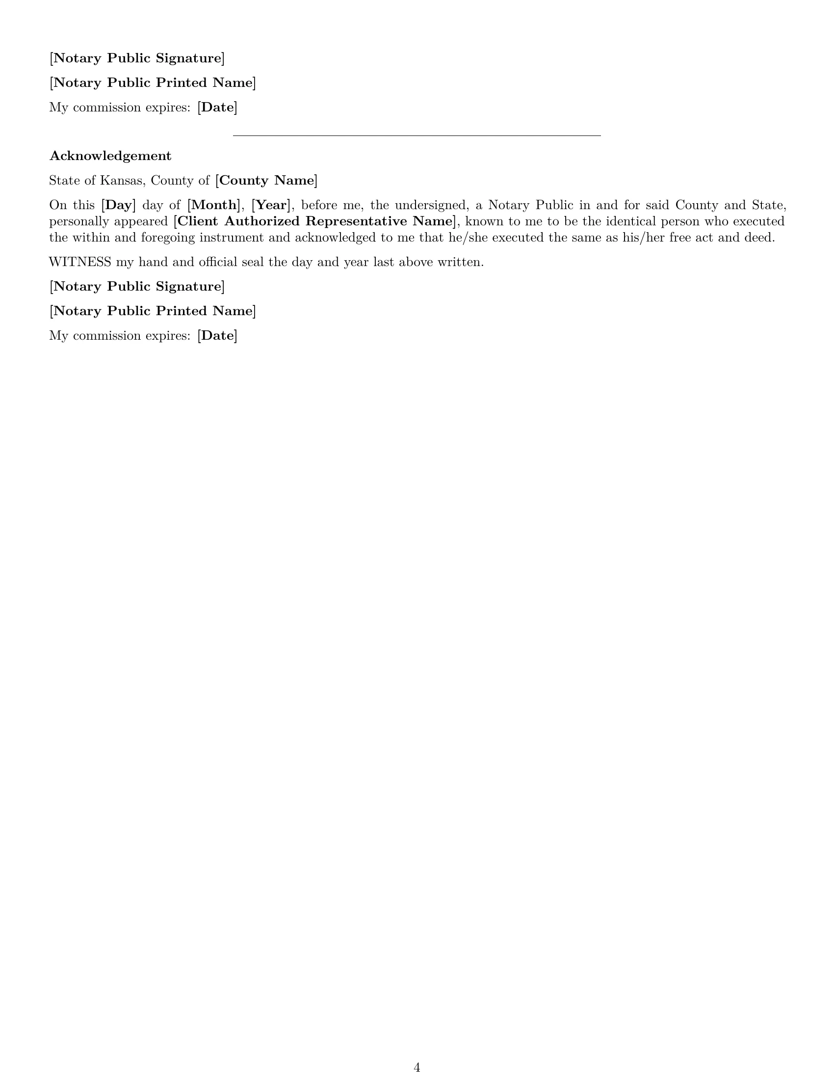 Preview page 4 of Free Kansas maintenance service contract template