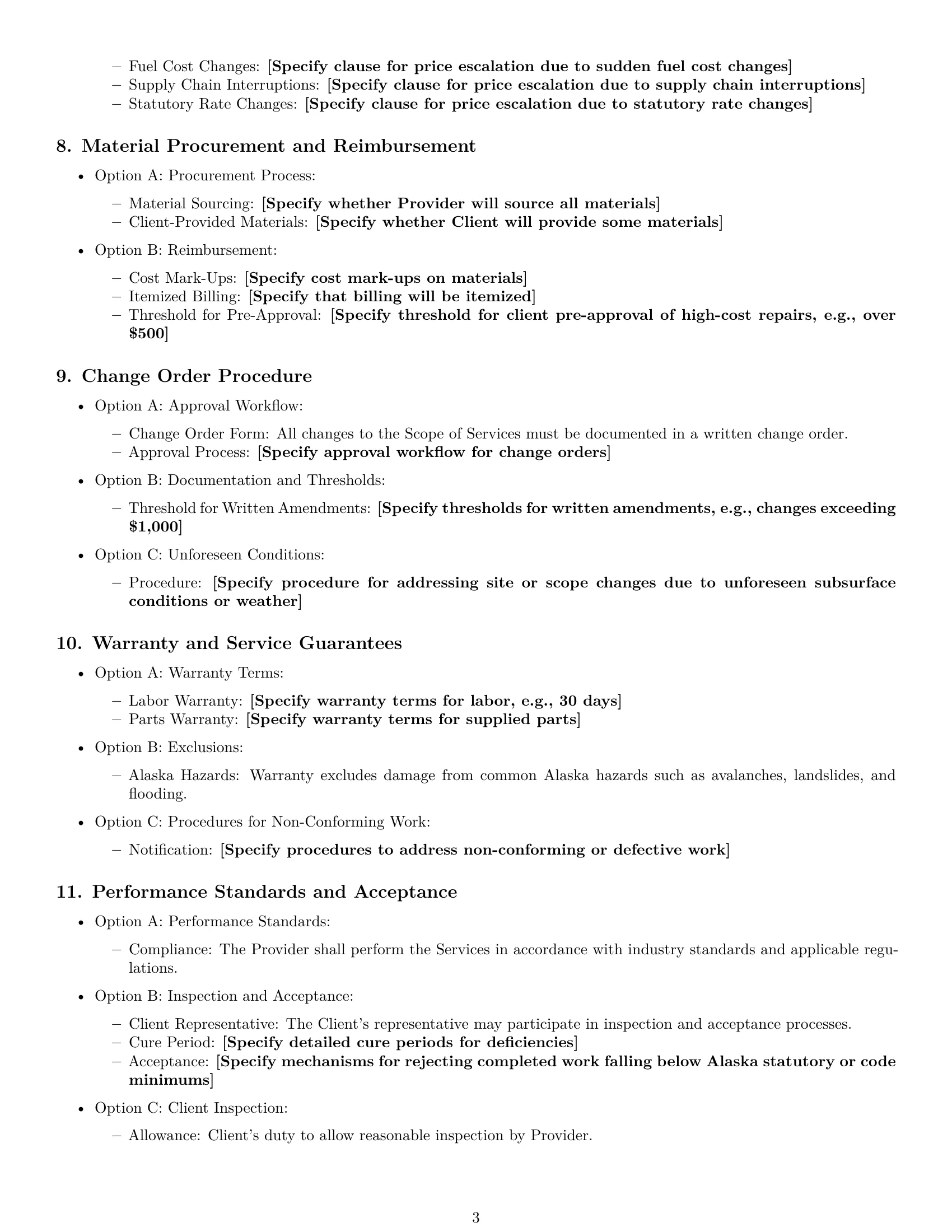Preview page 3 of Free Alaska maintenance service contract template