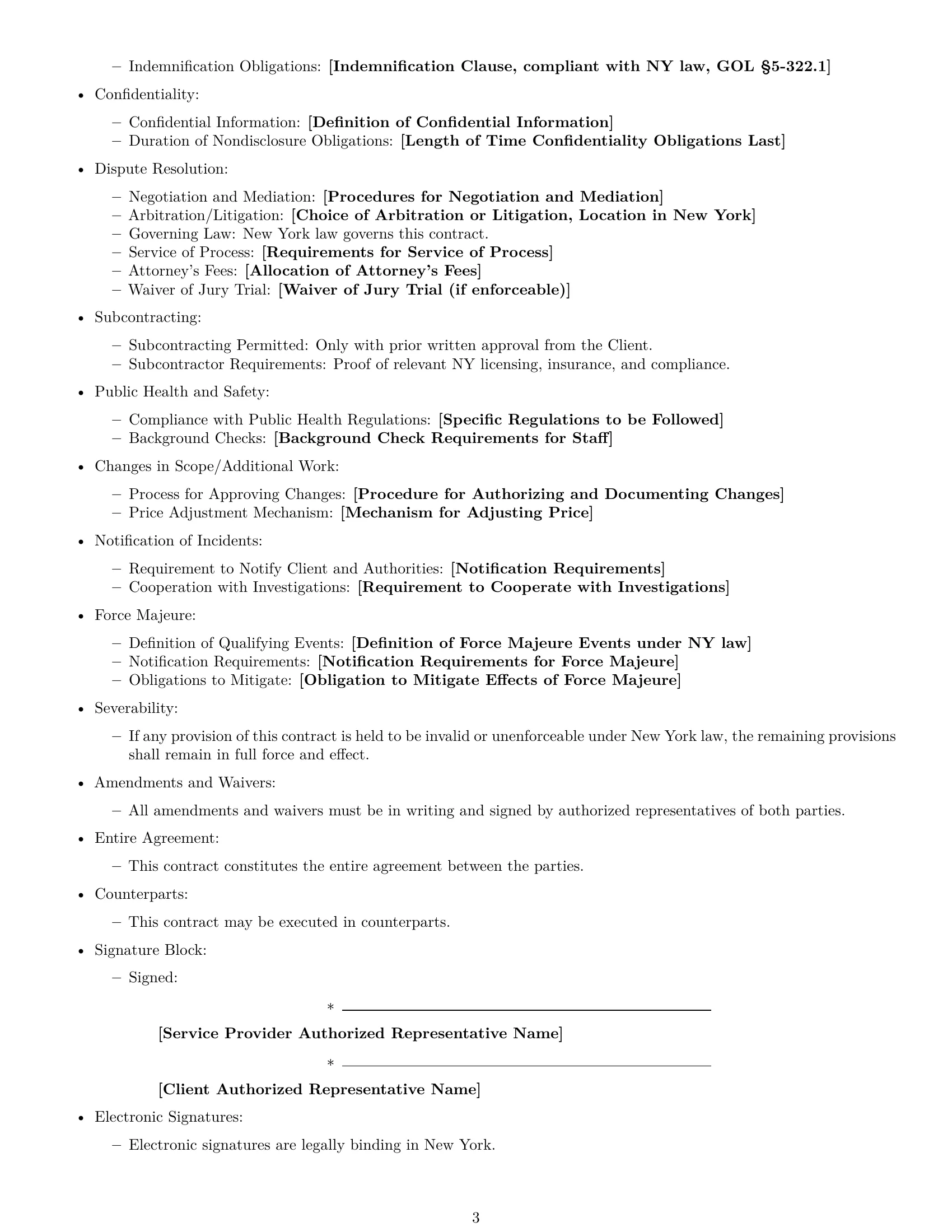 Preview page 3 of Free New York maintenance service contract template
