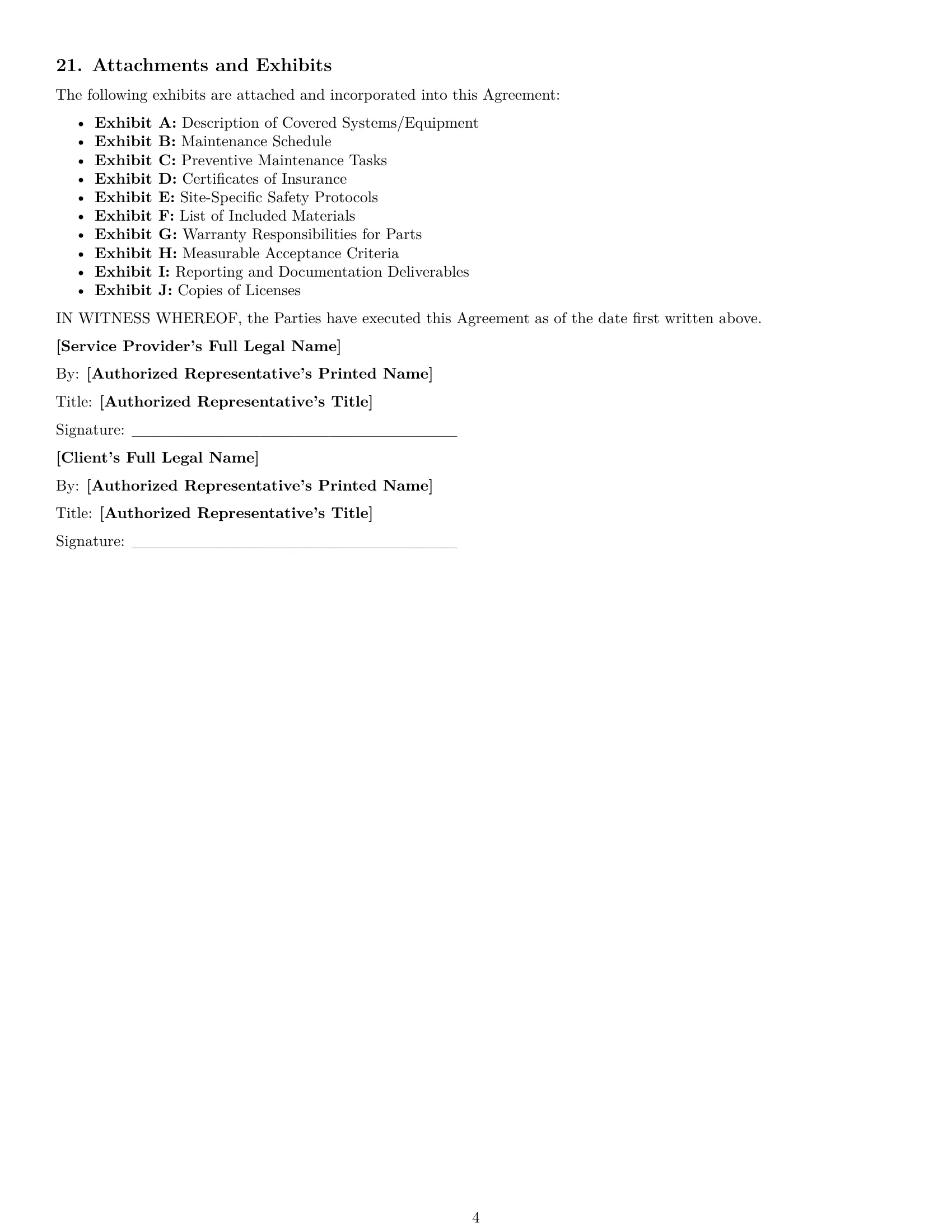 Preview page 4 of Free Utah maintenance service contract template