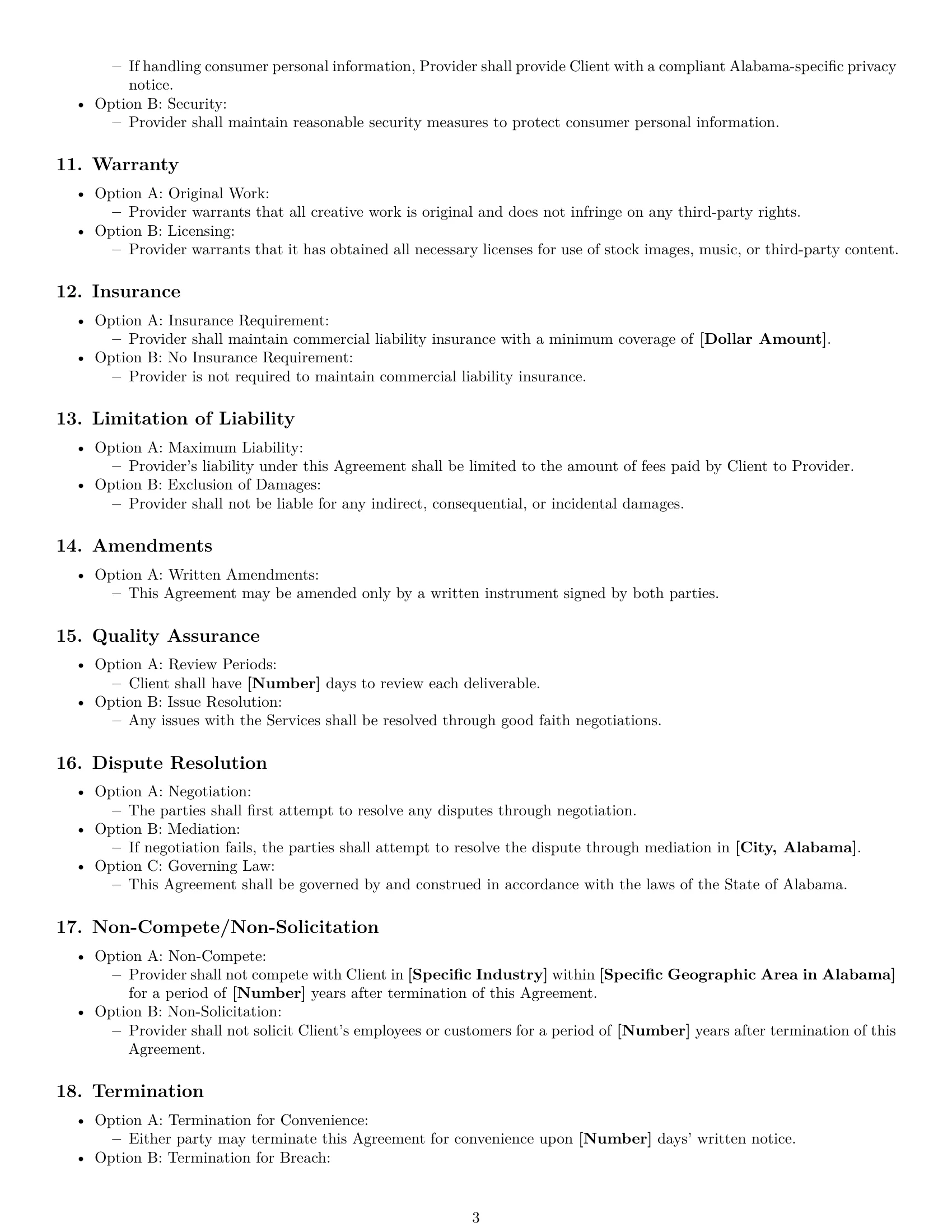 Preview page 3 of Free Alabama marketing service contract template