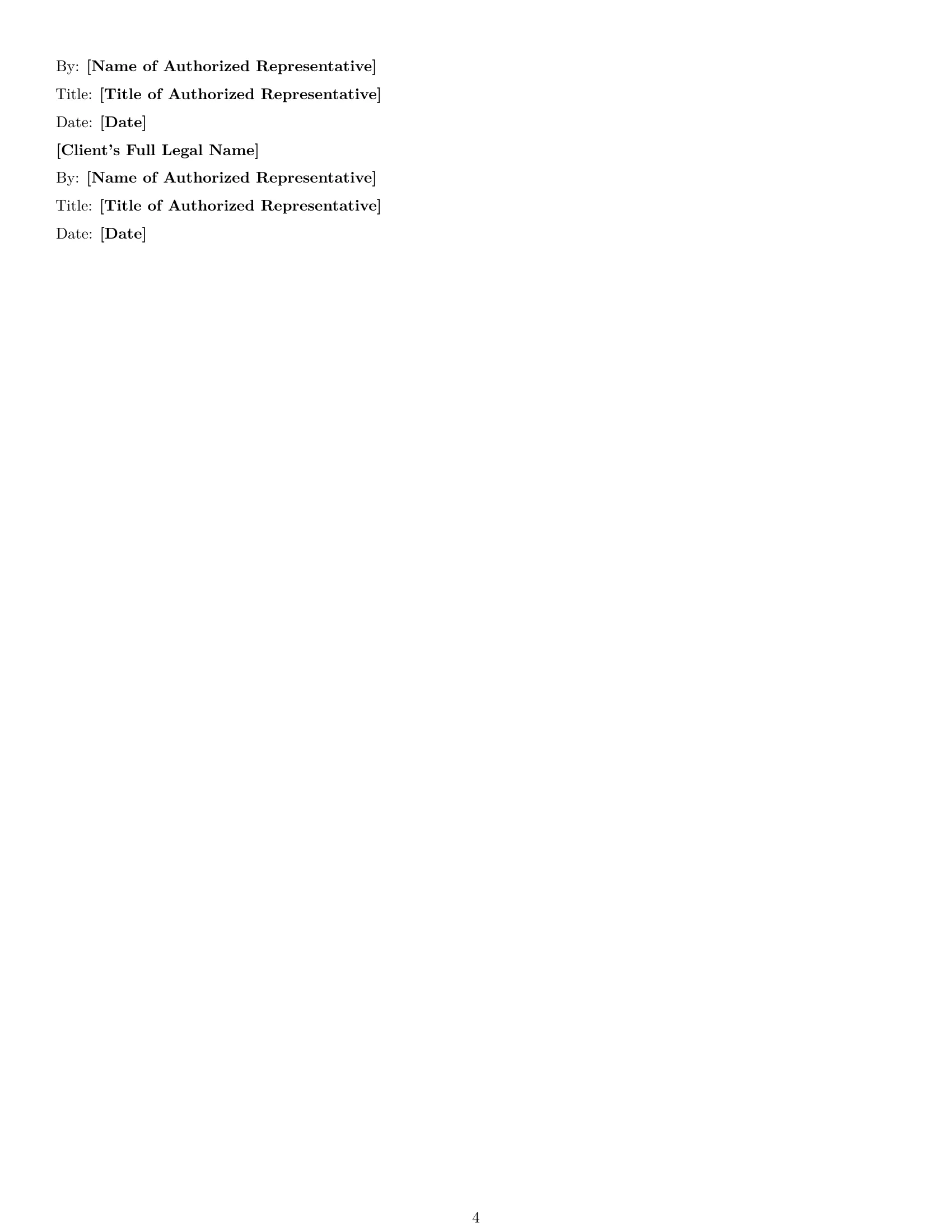 Preview page 4 of Free Louisiana marketing service contract template