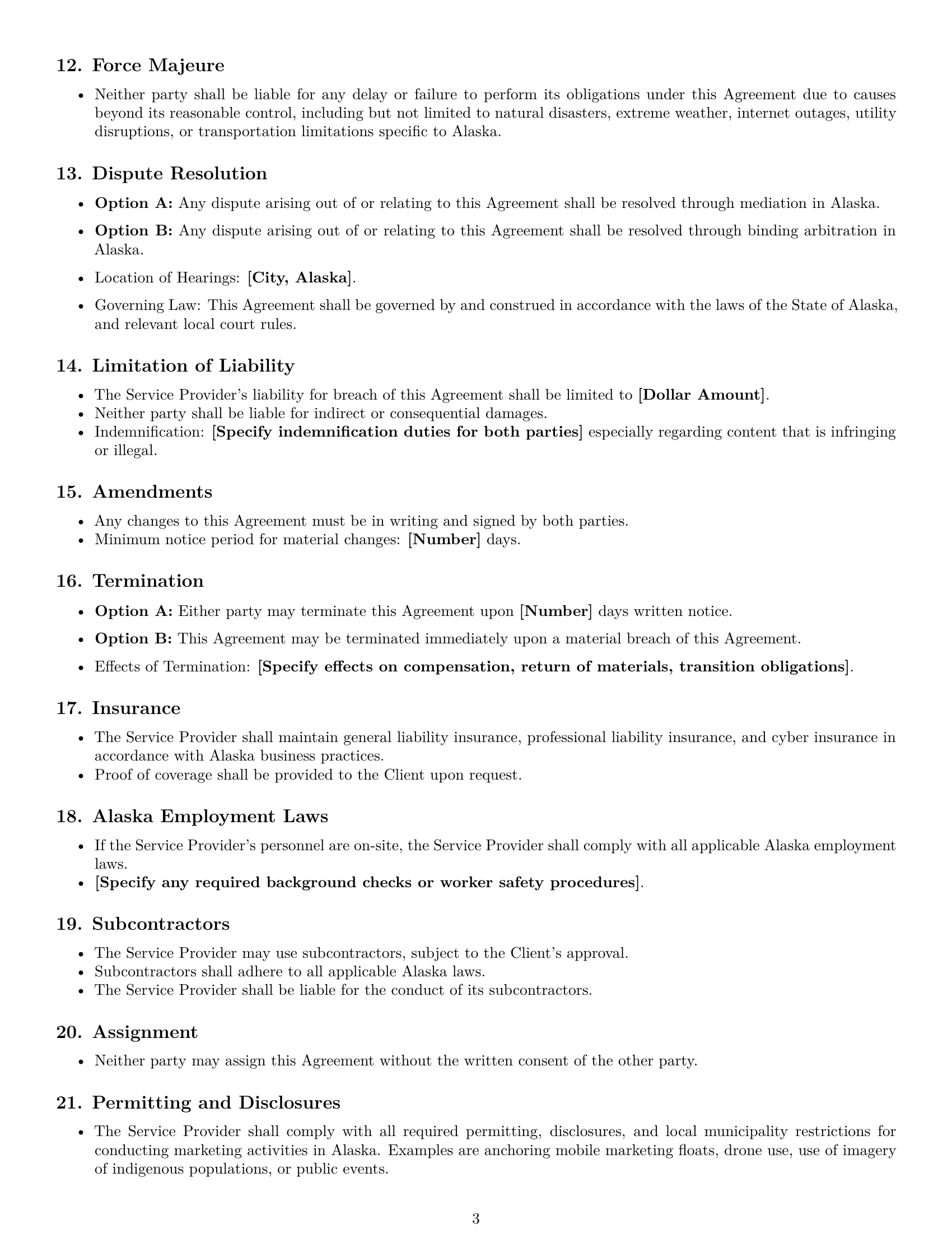 Preview page 3 of Free Alaska marketing service contract template