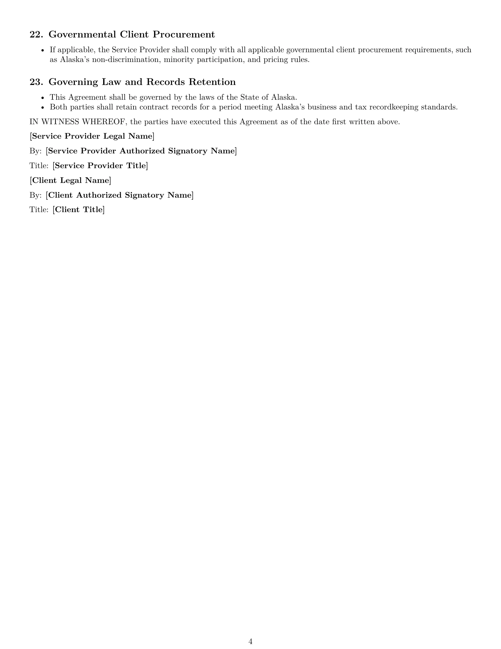 Preview page 4 of Free Alaska marketing service contract template