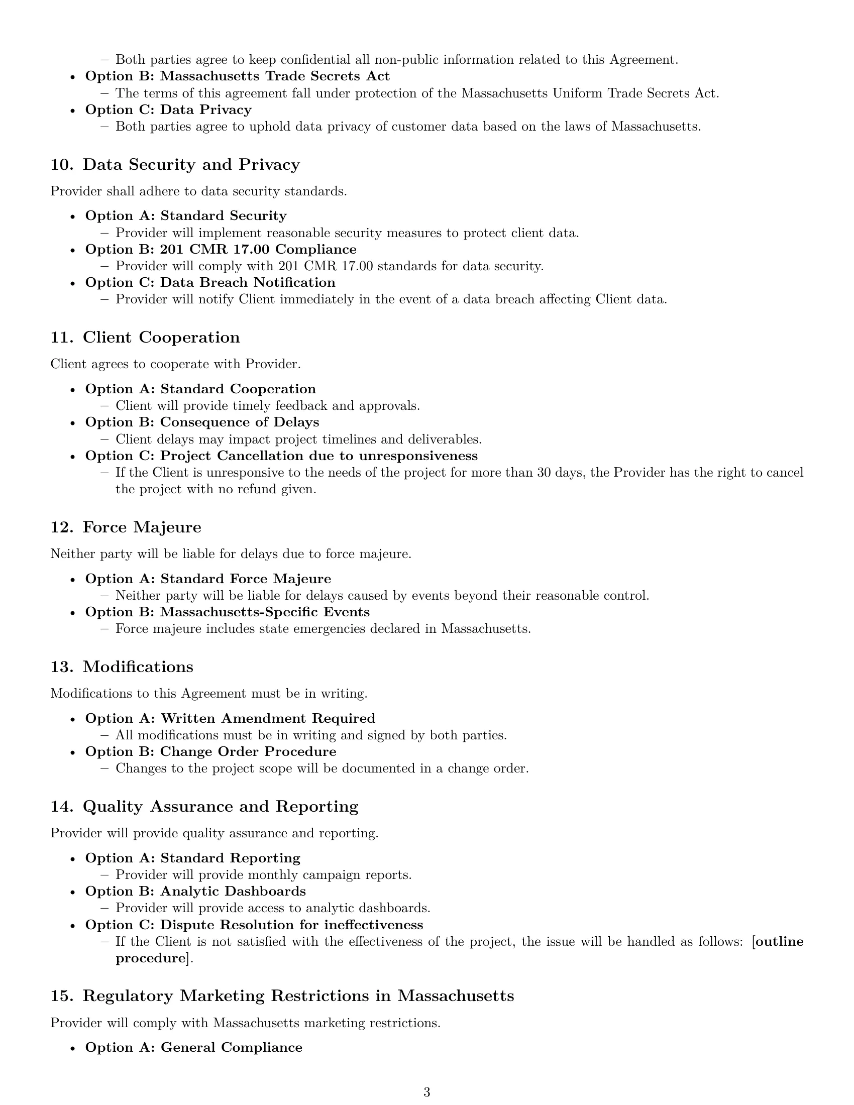 Preview page 3 of Free Massachusetts marketing service contract template