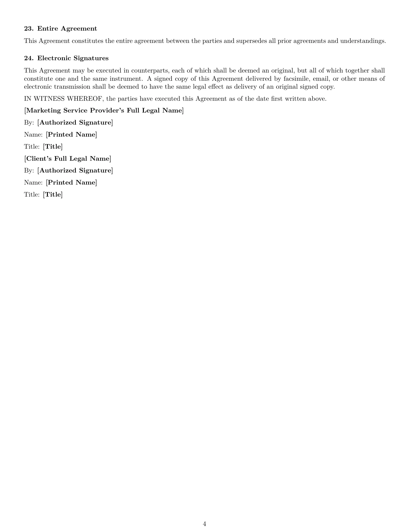 Preview page 4 of Free Montana marketing service contract template