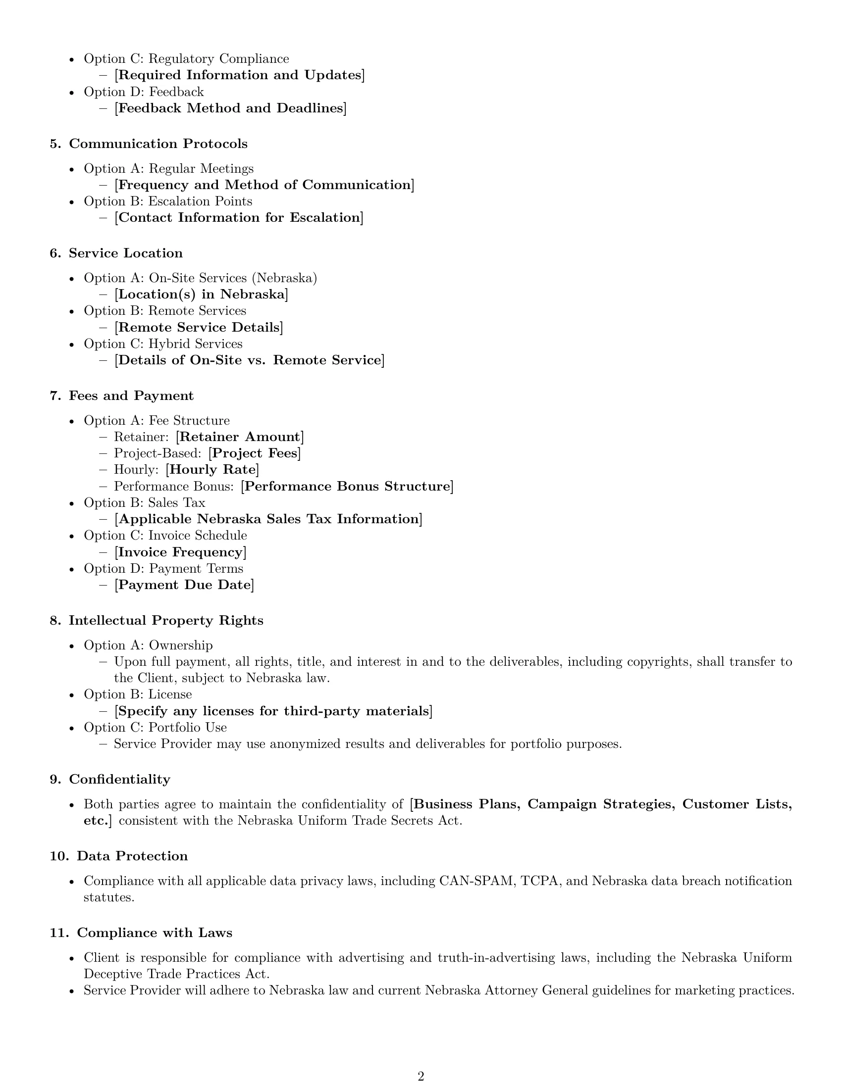 Preview page 2 of Free Nebraska marketing service contract template