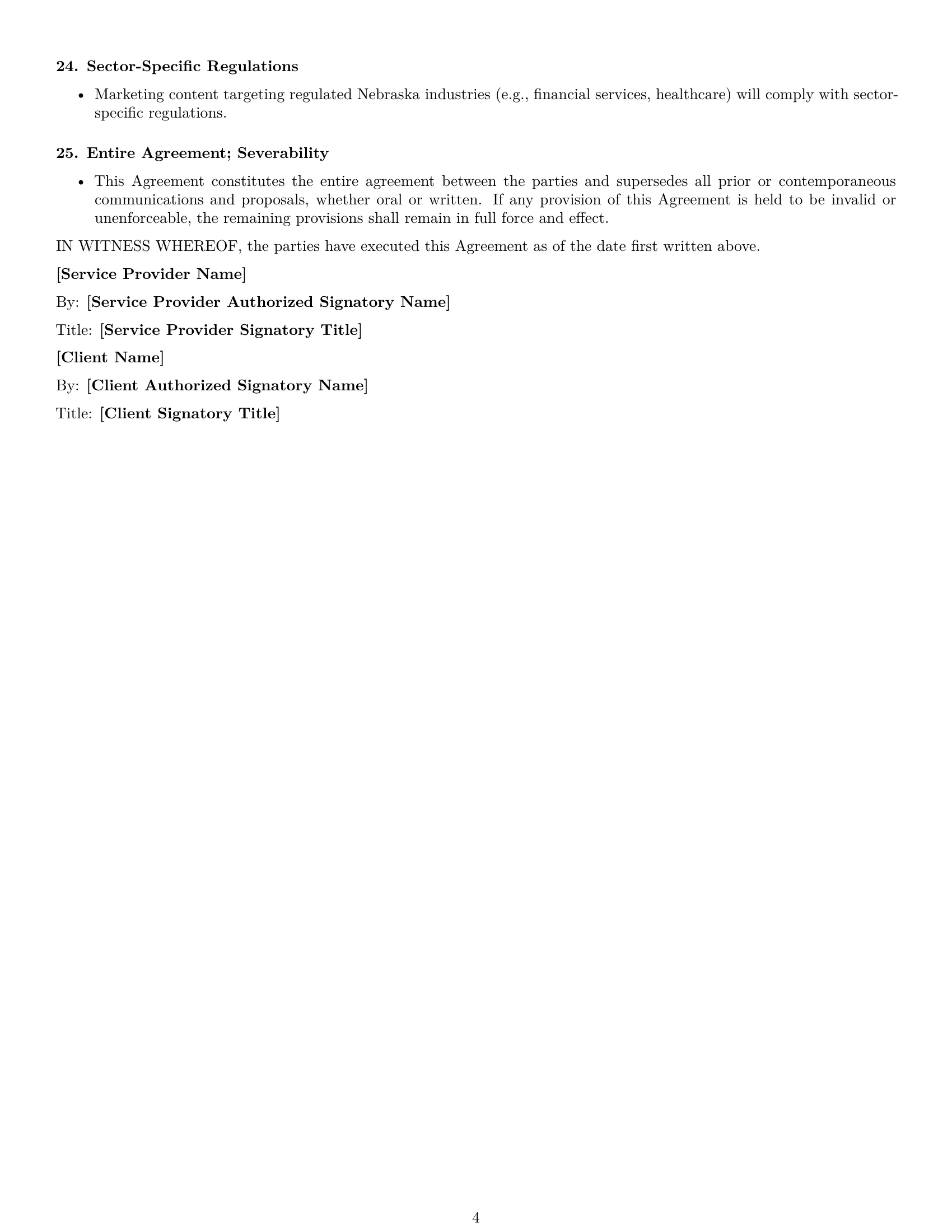 Preview page 4 of Free Nebraska marketing service contract template
