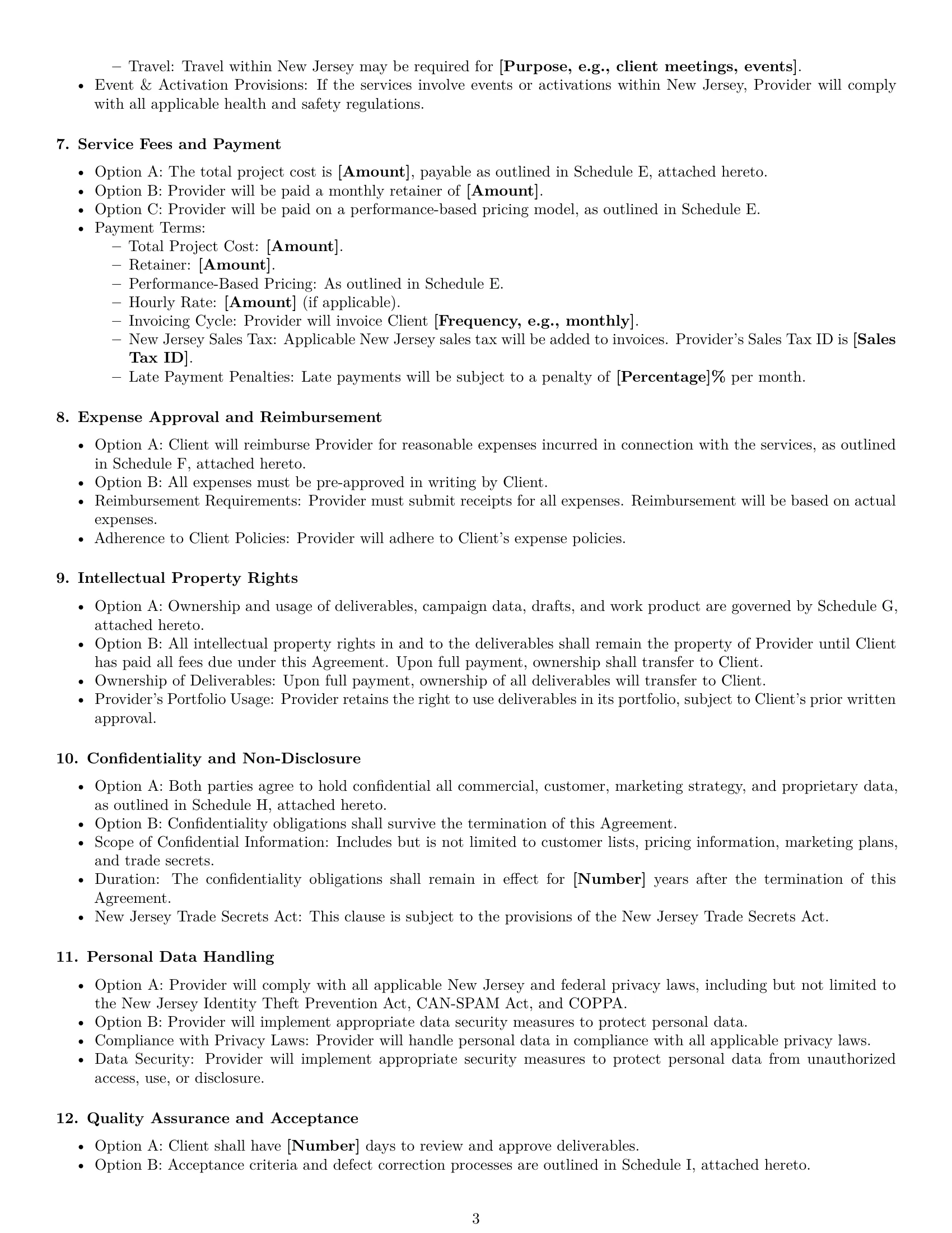 Preview page 3 of Free New Jersey marketing service contract template