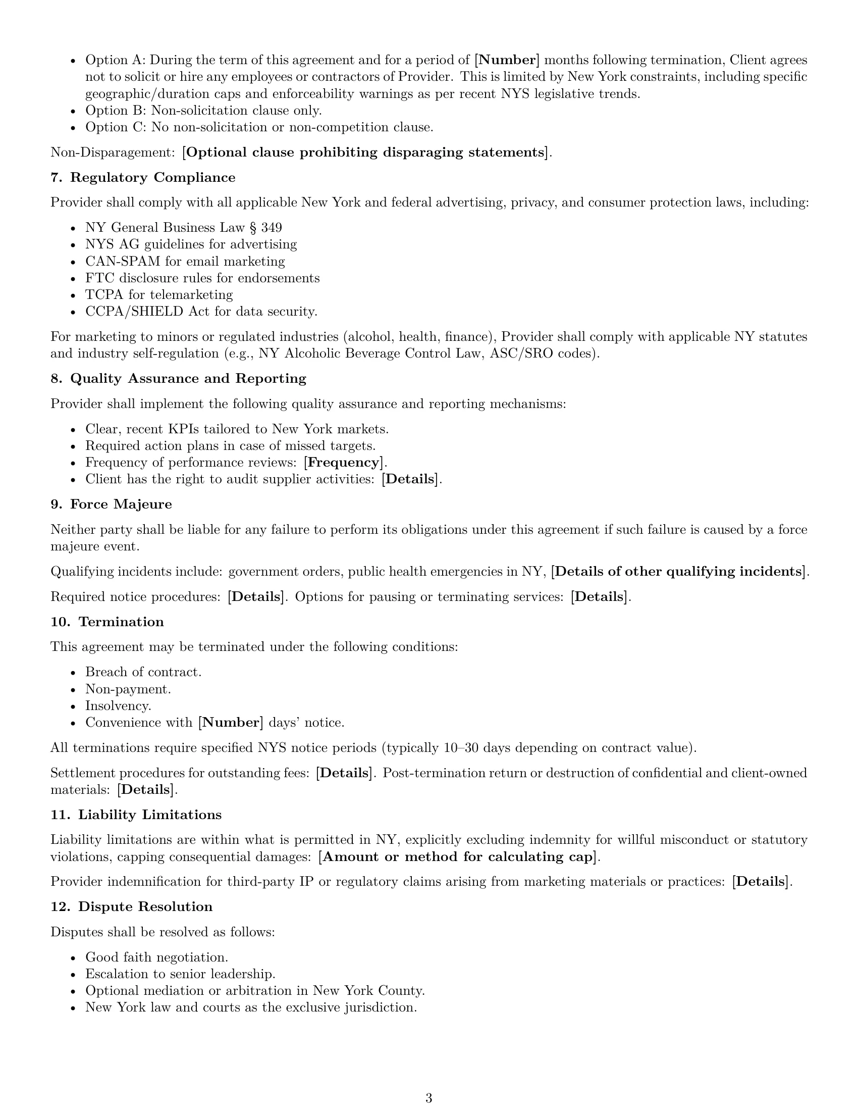Preview page 3 of Free New York marketing service contract template