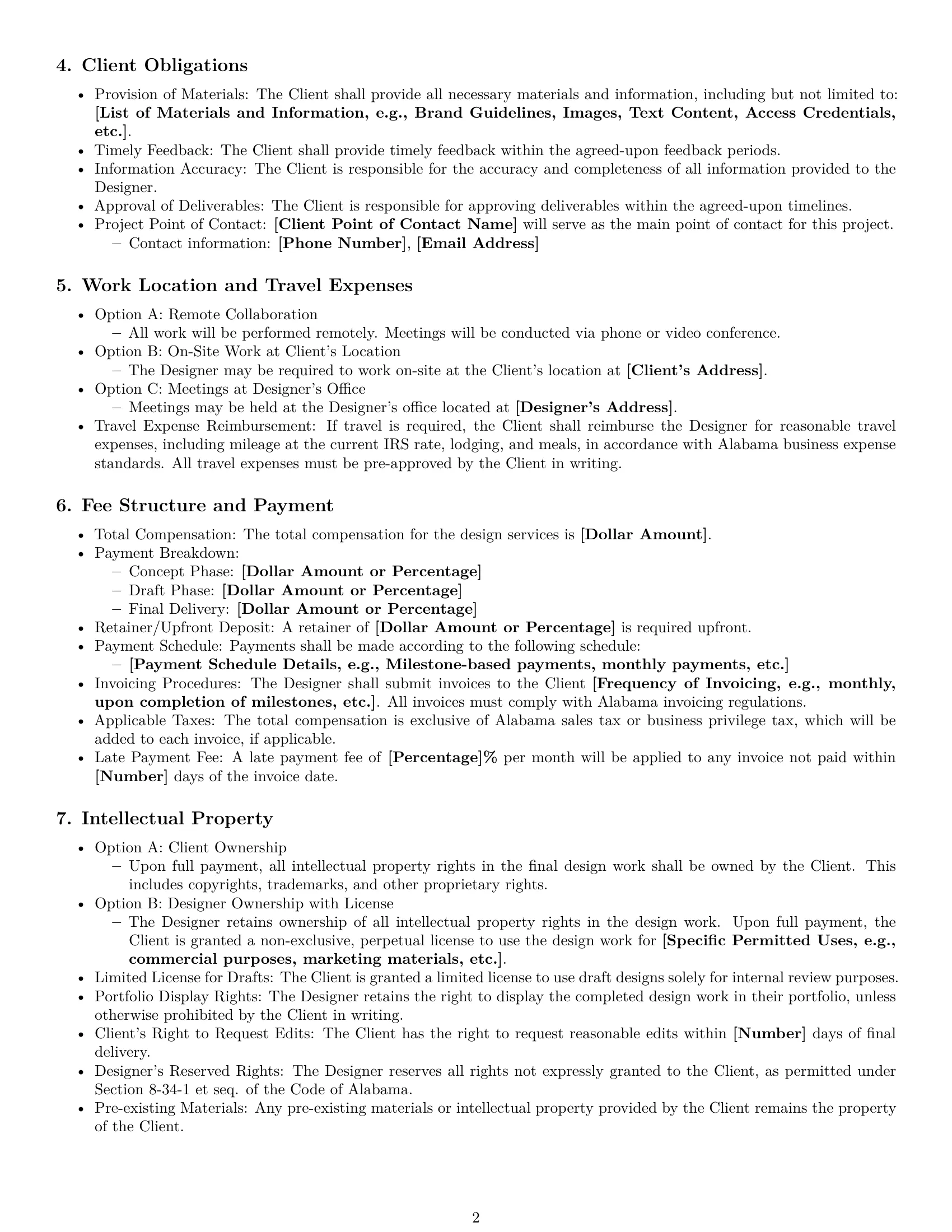 Preview page 2 of Free Alabama design service contract template