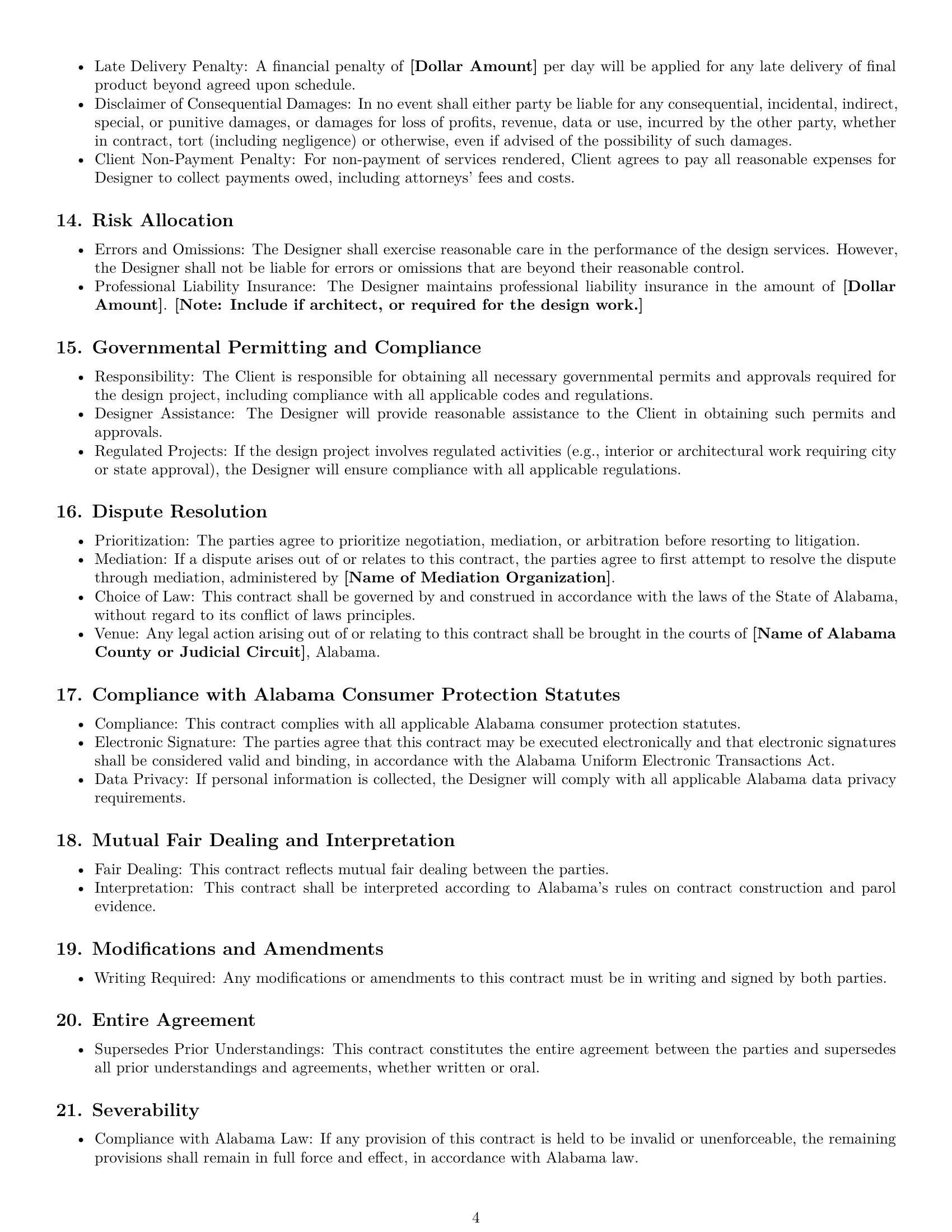 Preview page 4 of Free Alabama design service contract template