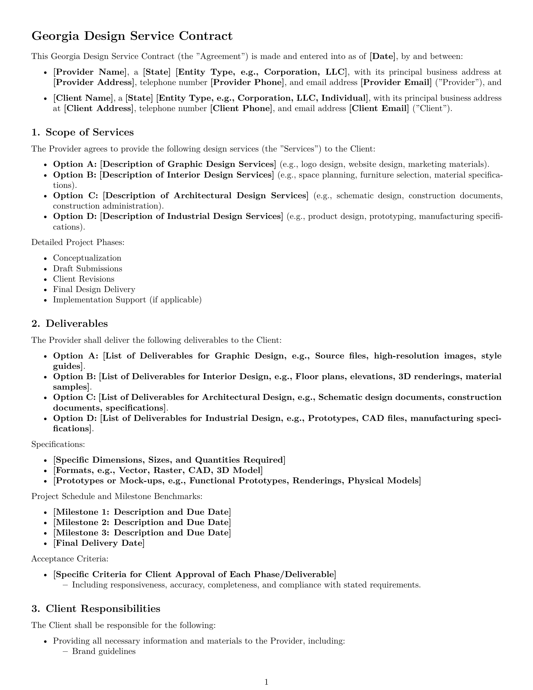 Preview page 1 of Free Georgia design service contract template