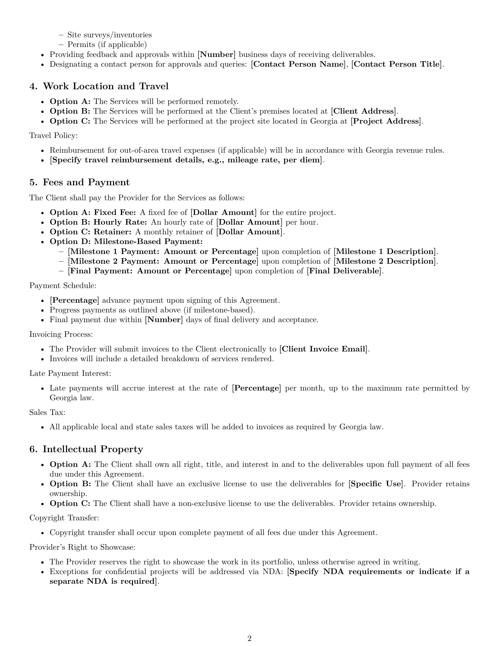 Preview page 2 of Free Georgia design service contract template