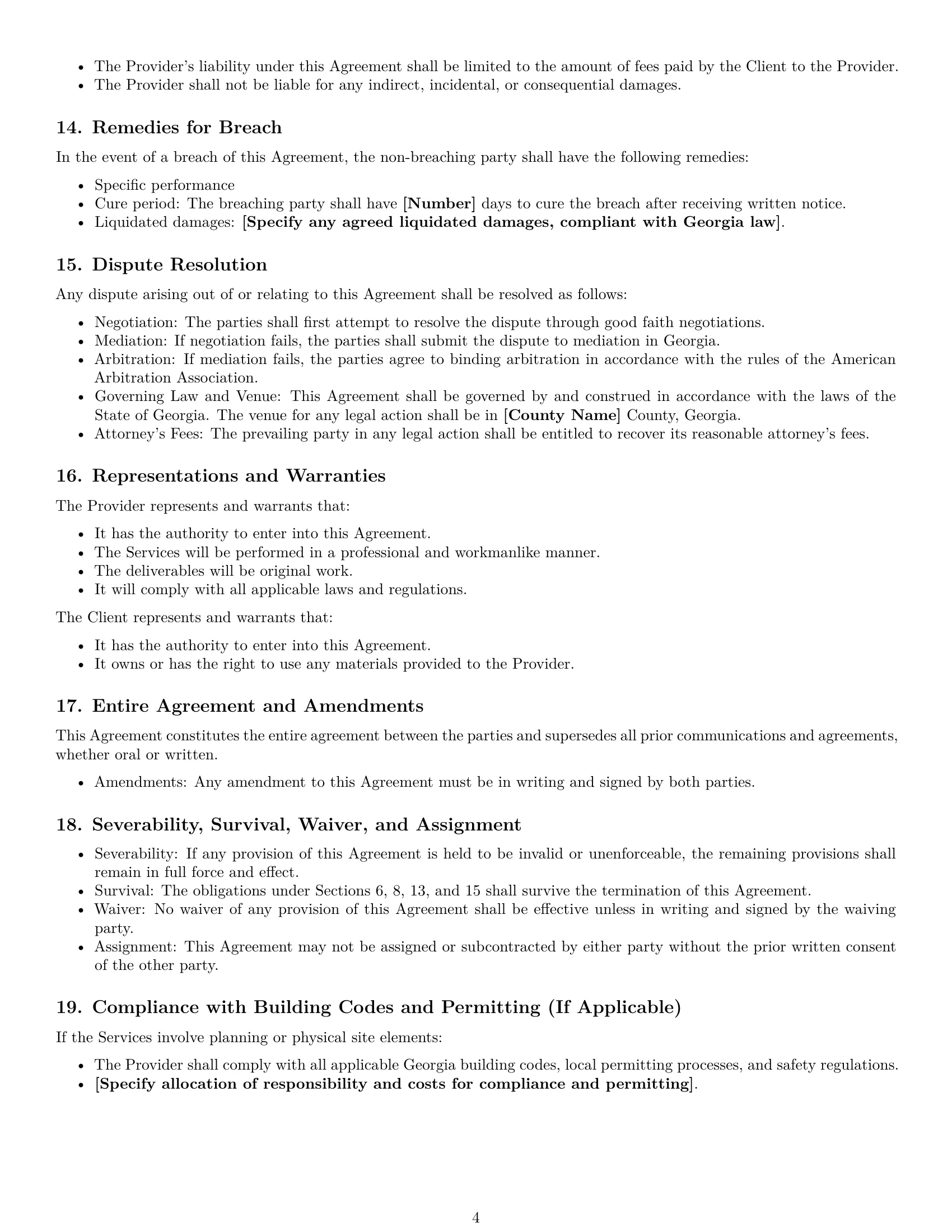 Preview page 4 of Free Georgia design service contract template