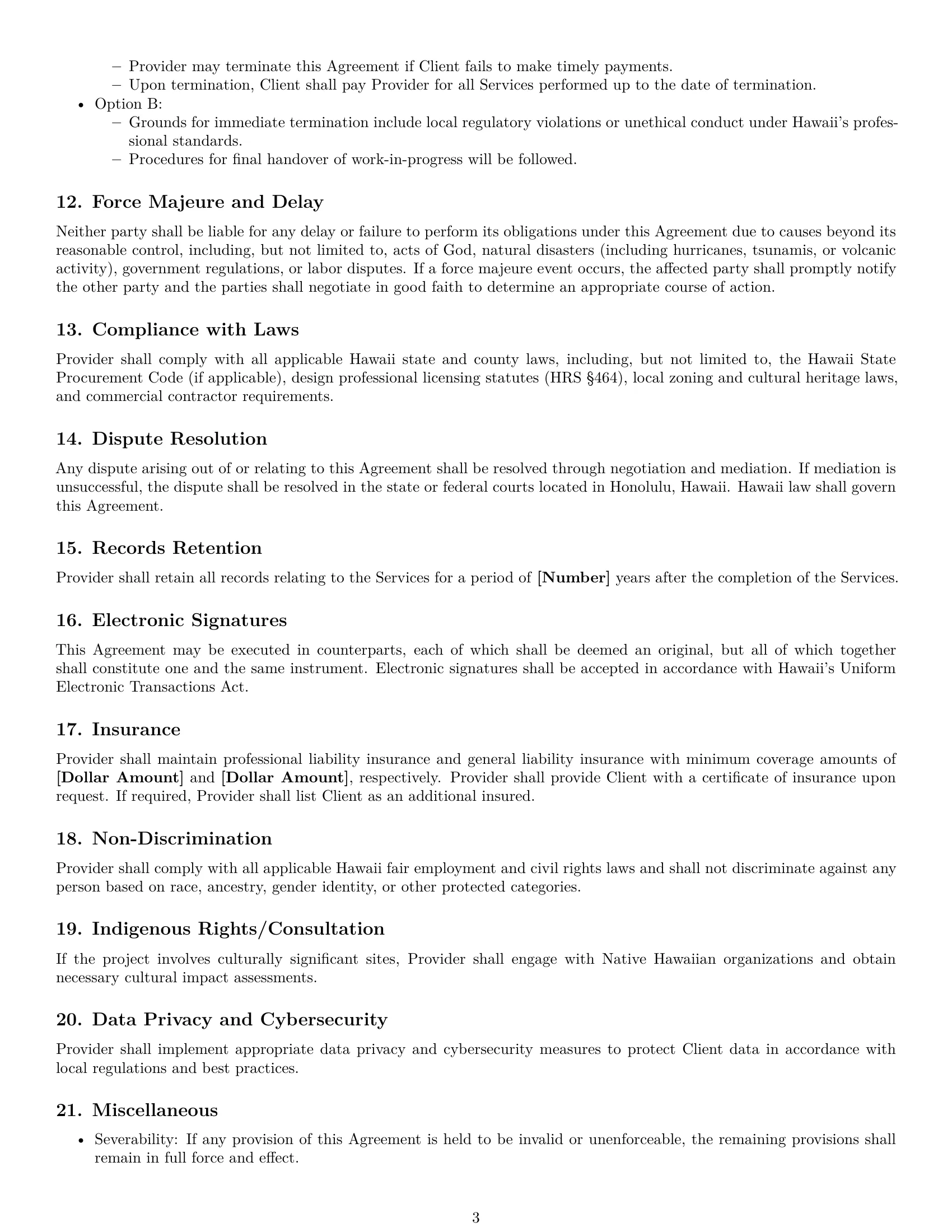 Preview page 3 of Free Hawaii design service contract template