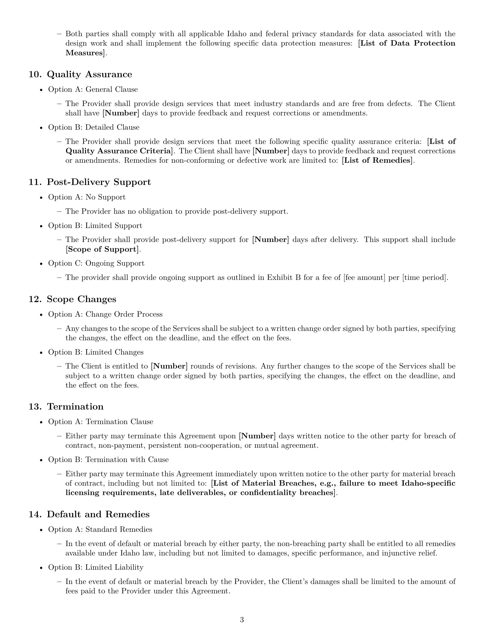 Preview page 3 of Free Idaho design service contract template