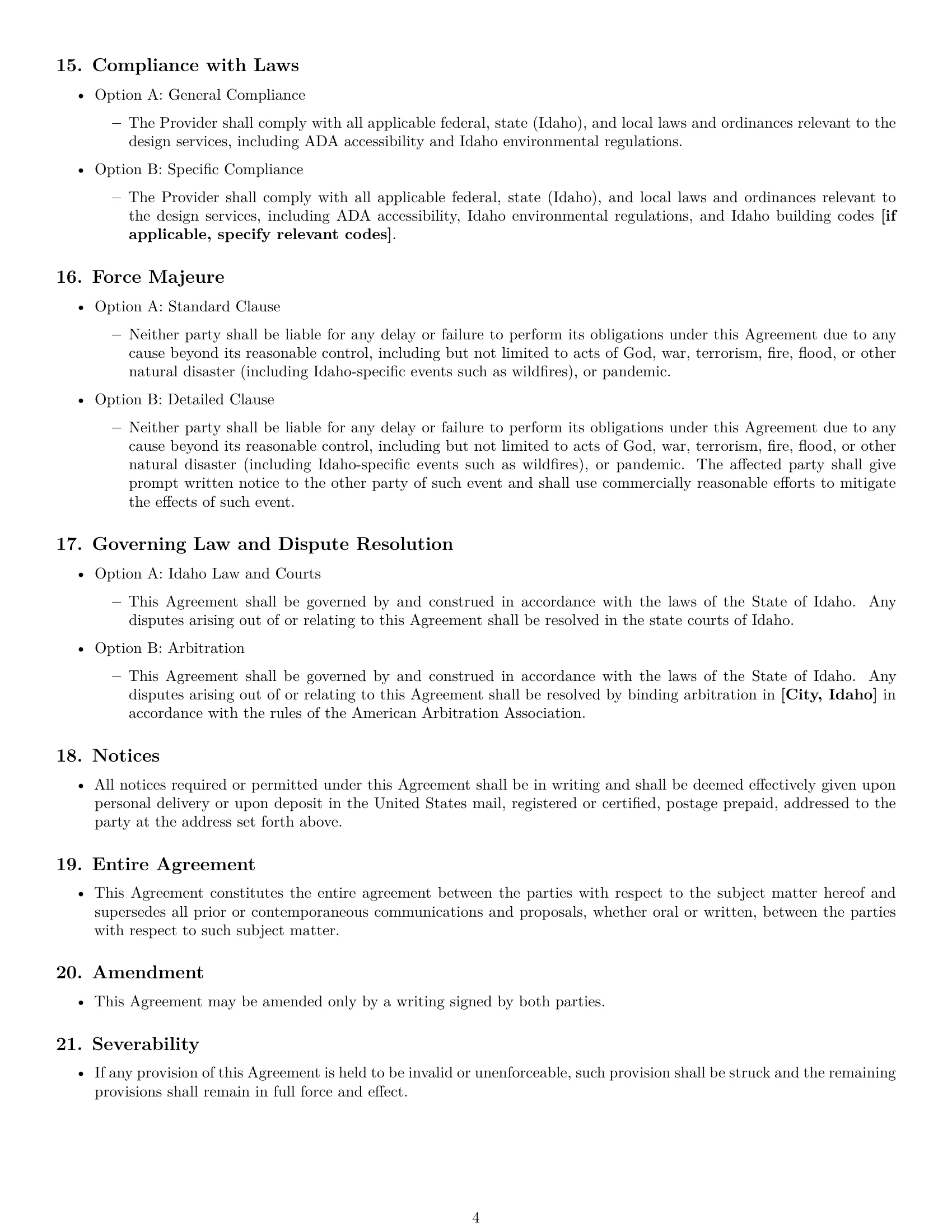 Preview page 4 of Free Idaho design service contract template