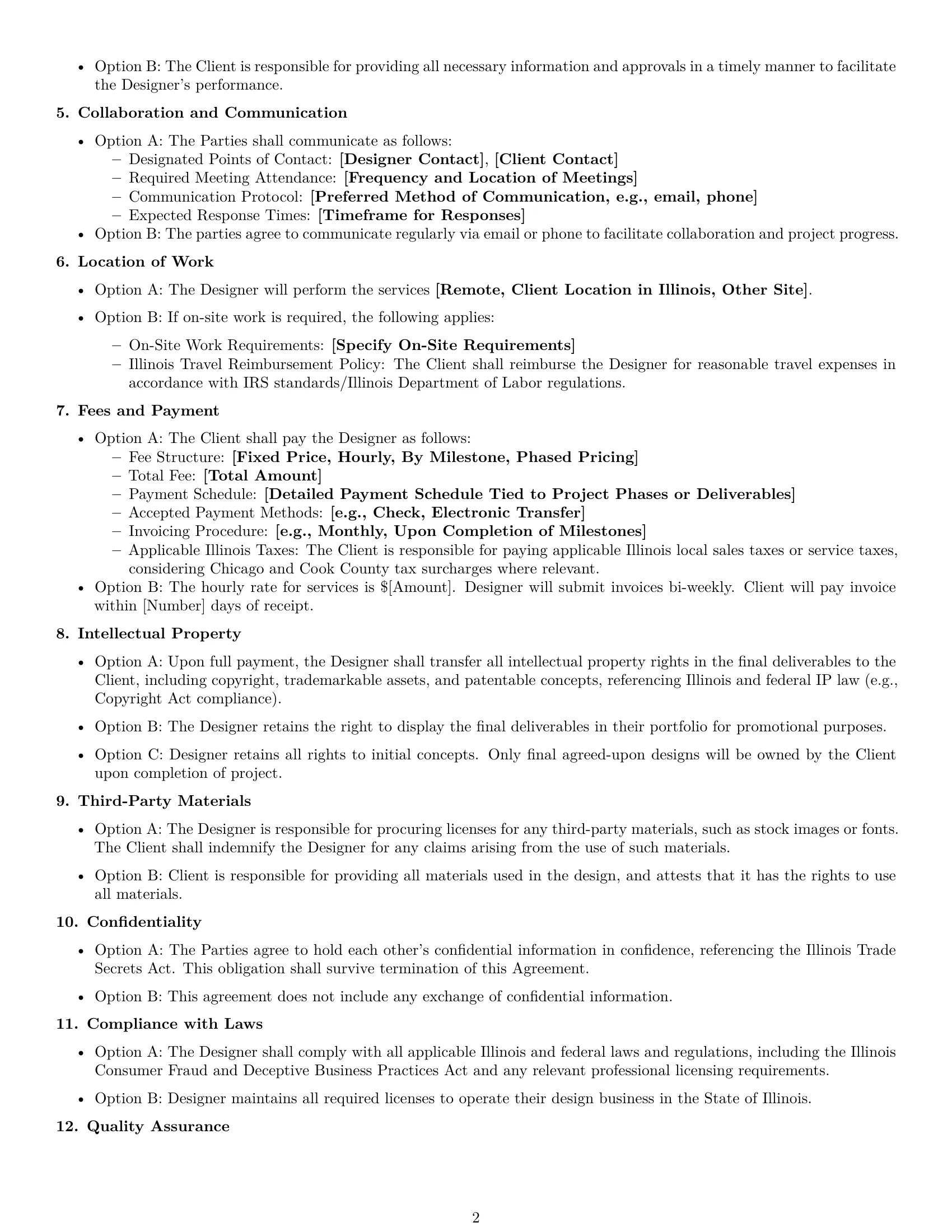 Preview page 2 of Free Illinois design service contract template
