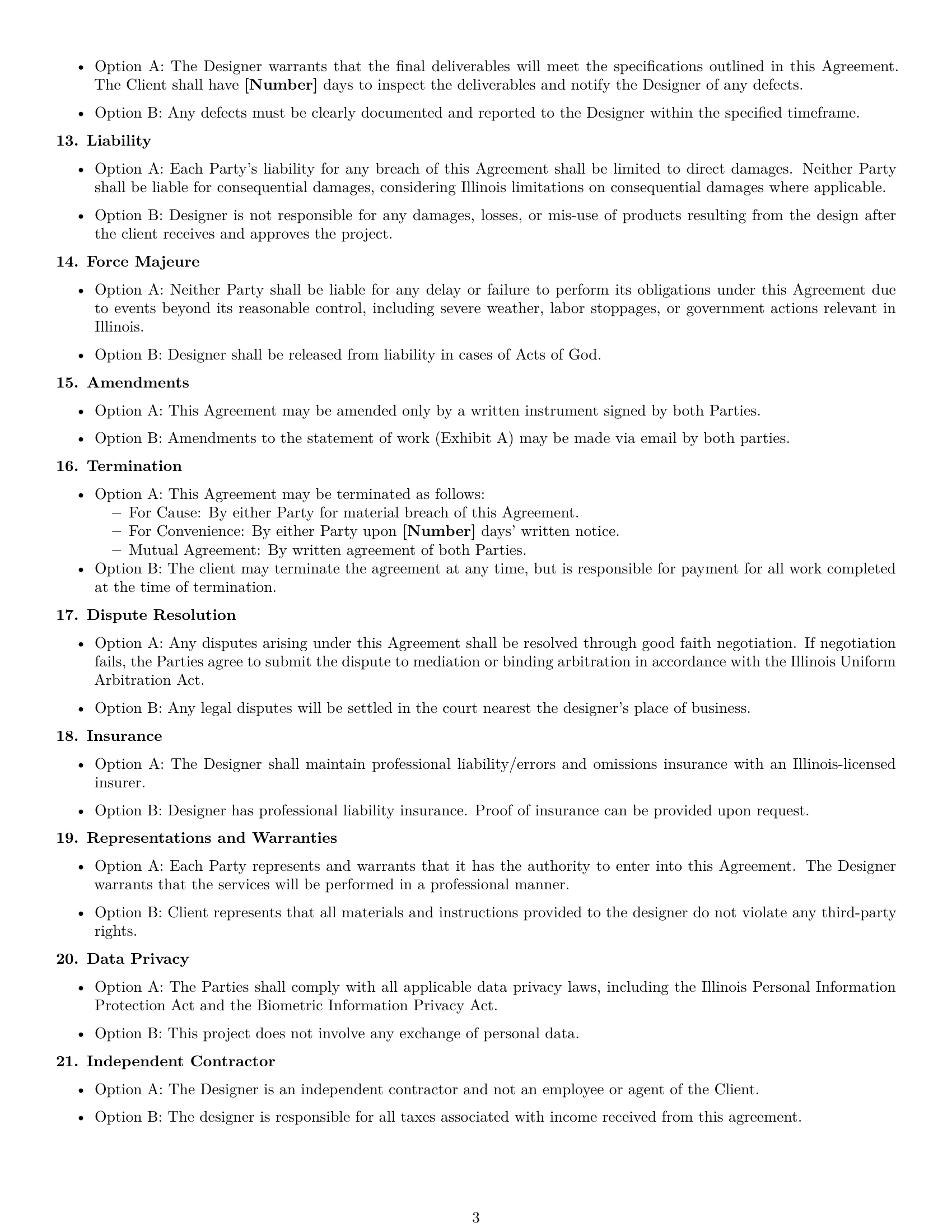Preview page 3 of Free Illinois design service contract template