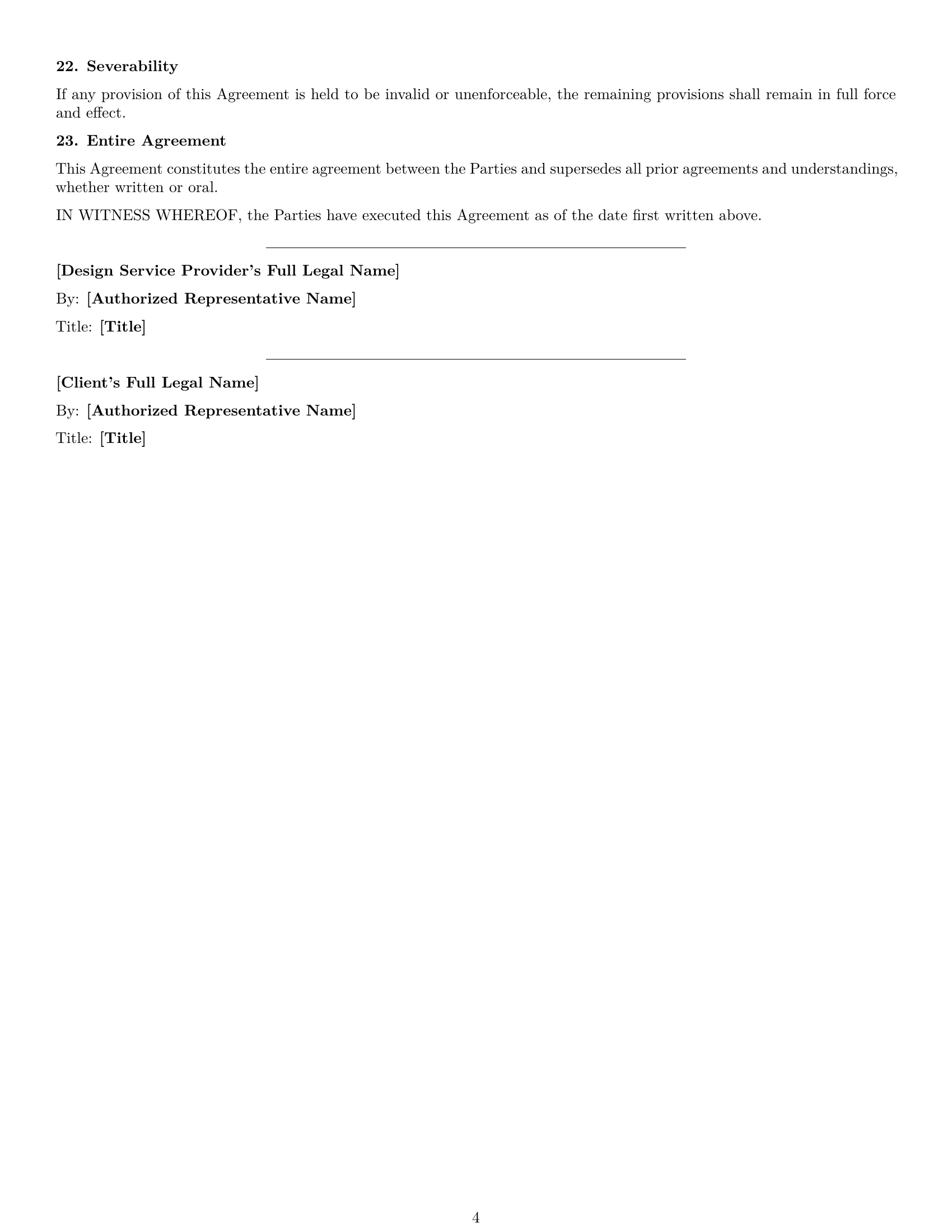 Preview page 4 of Free Illinois design service contract template