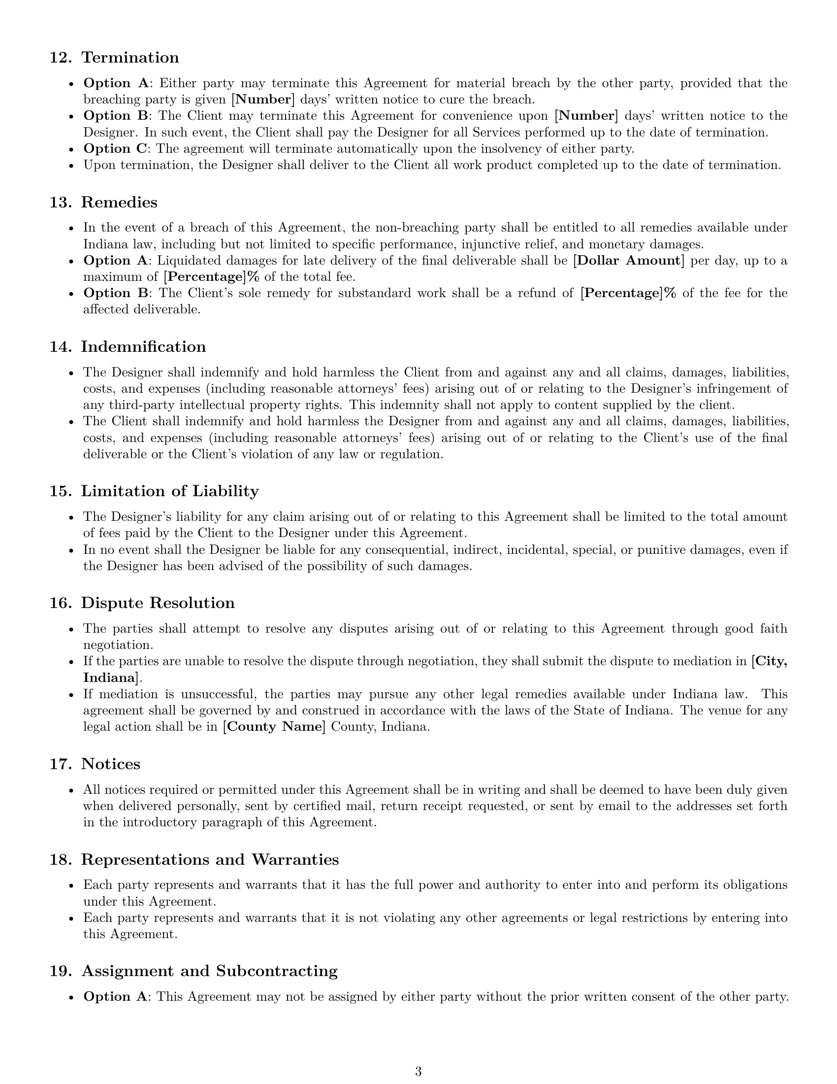 Preview page 3 of Free Indiana design service contract template