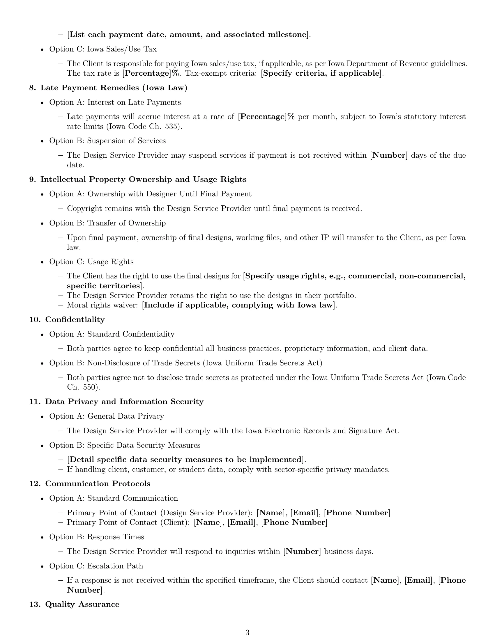 Preview page 3 of Free Iowa design service contract template