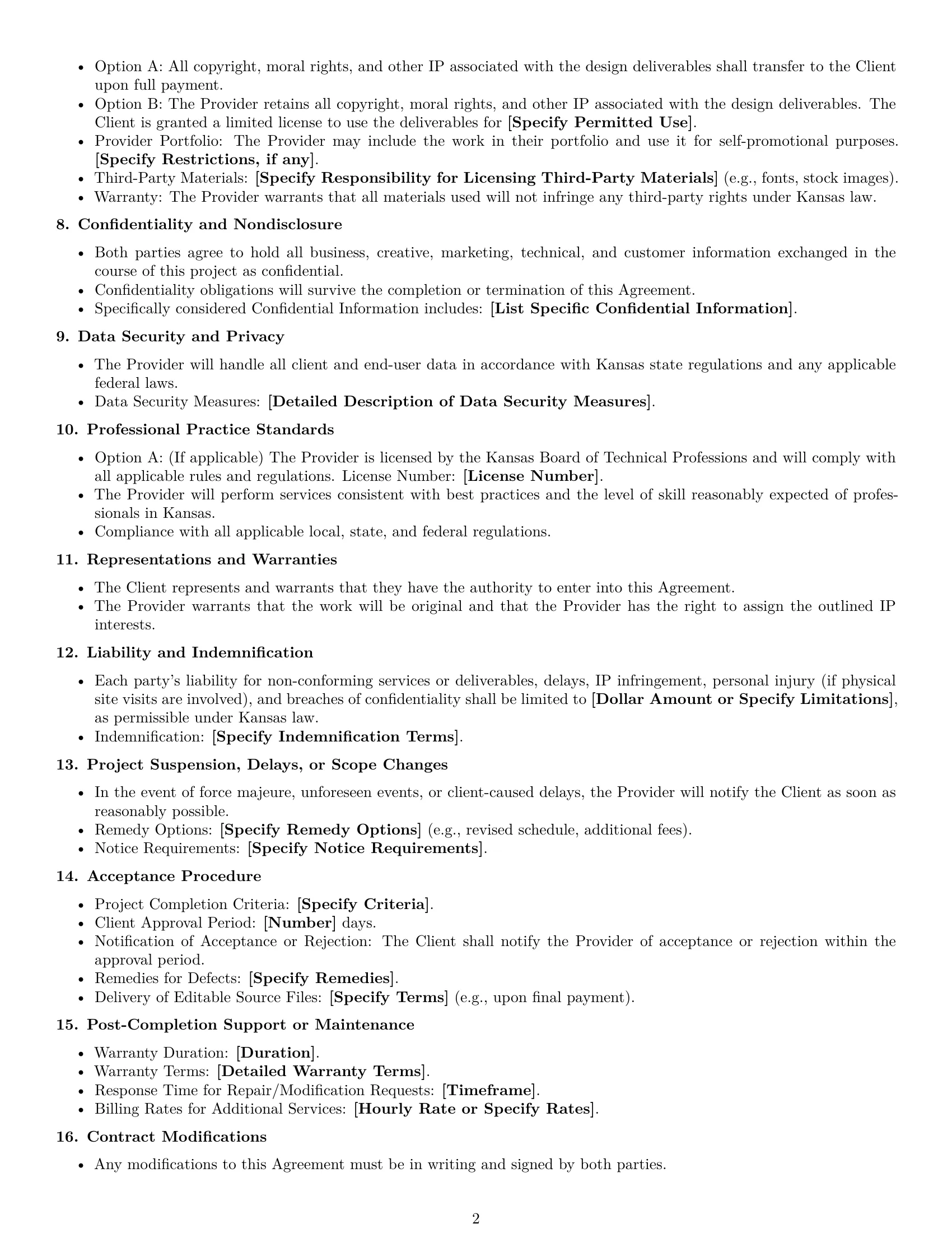 Preview page 2 of Free Kansas design service contract template