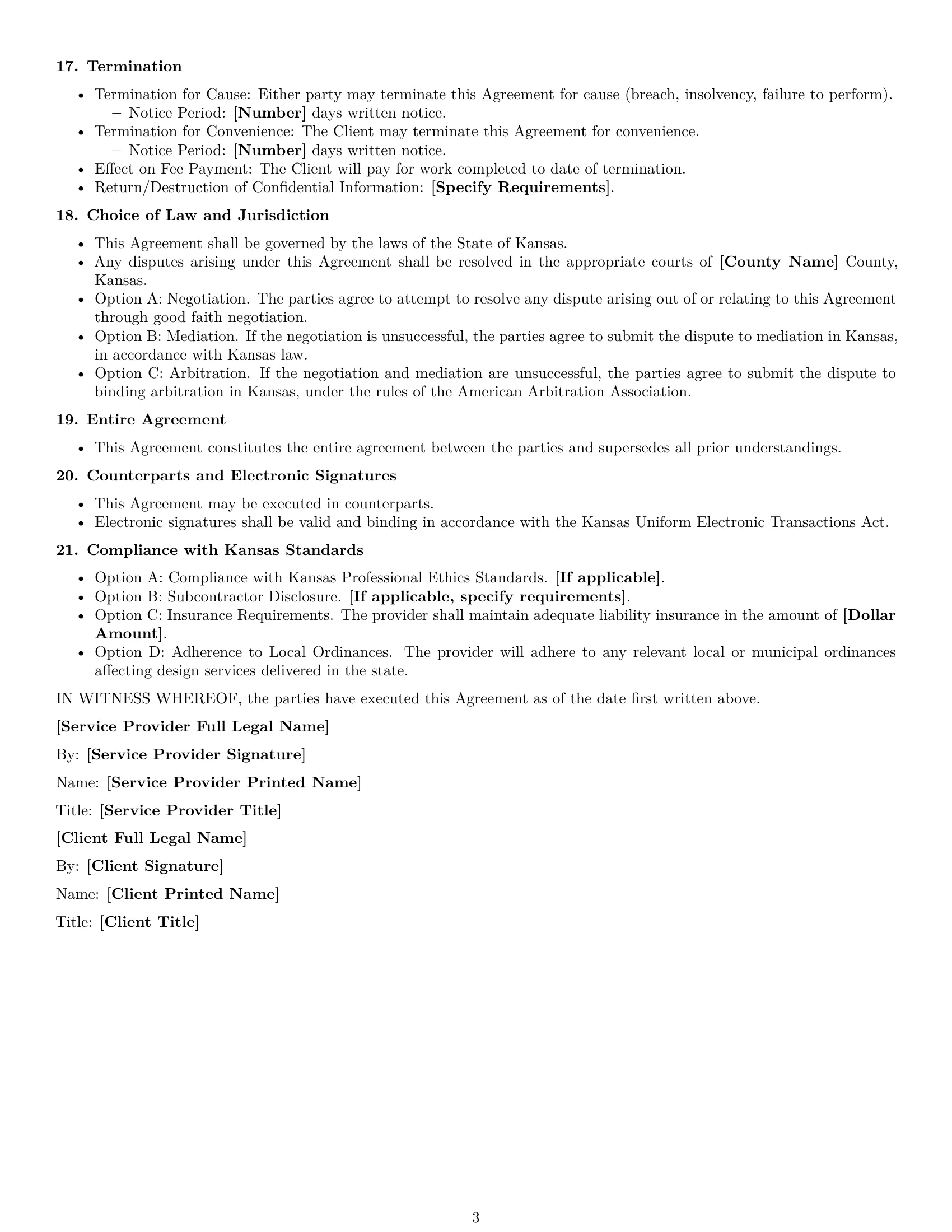 Preview page 3 of Free Kansas design service contract template