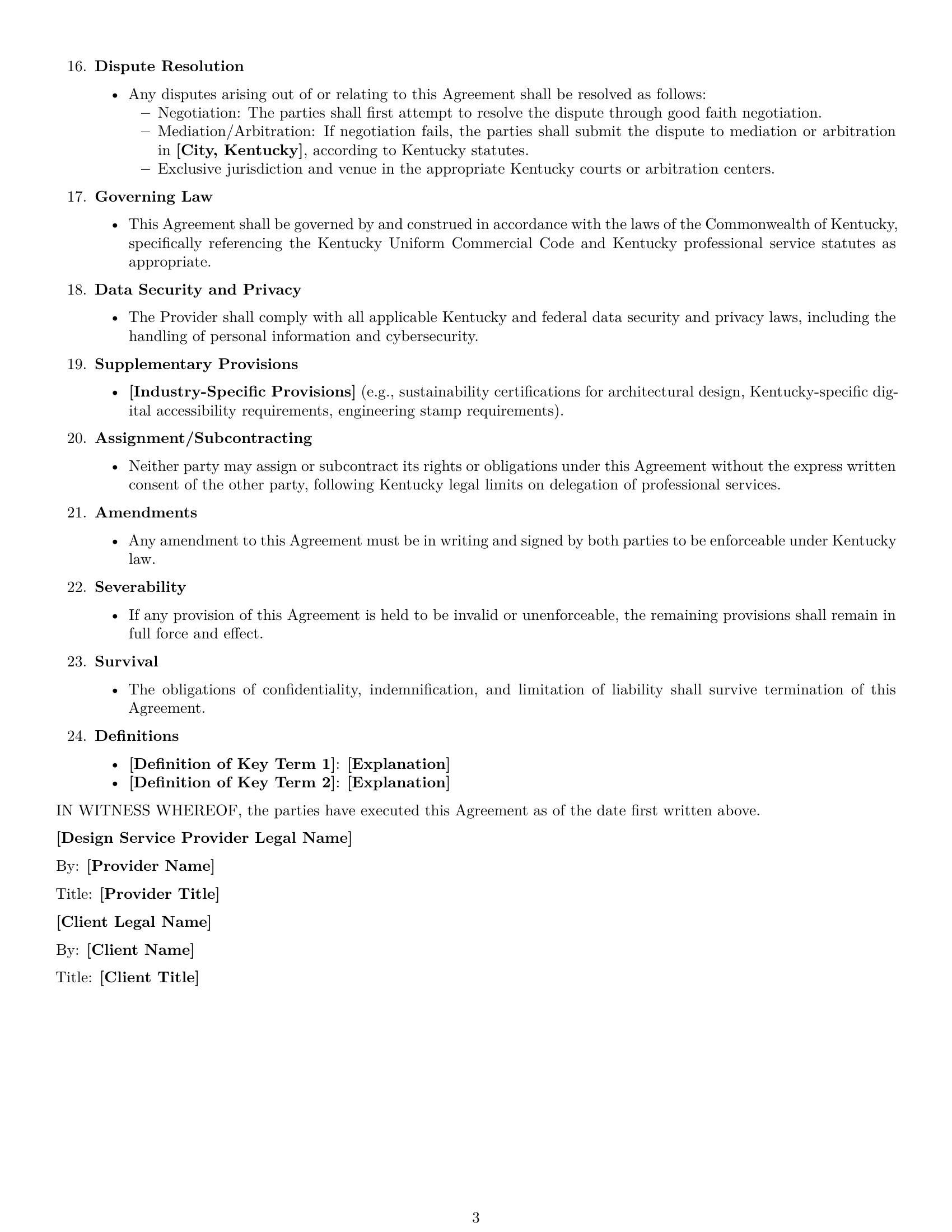 Preview page 3 of Free Kentucky design service contract template