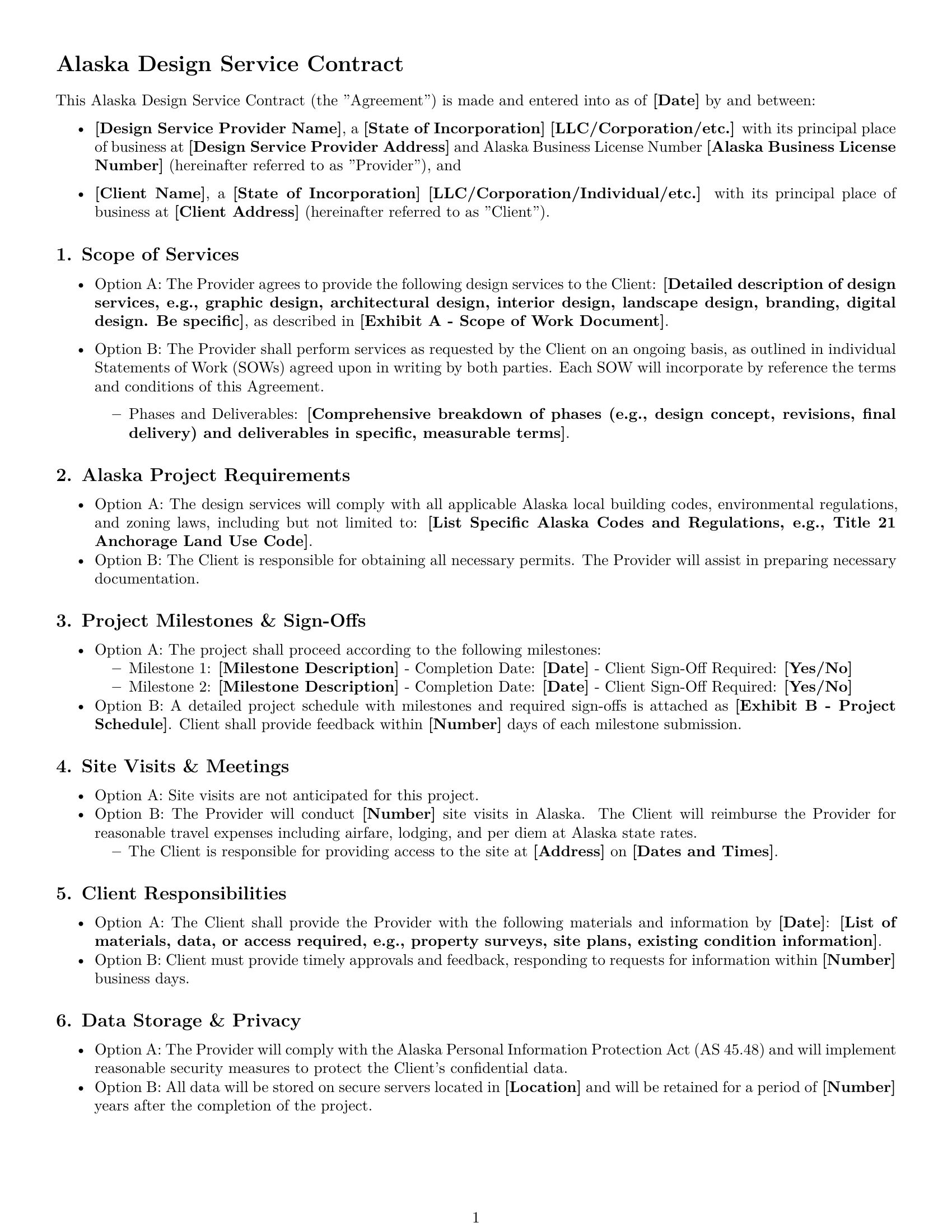 Preview page 1 of Free Alaska design service contract template