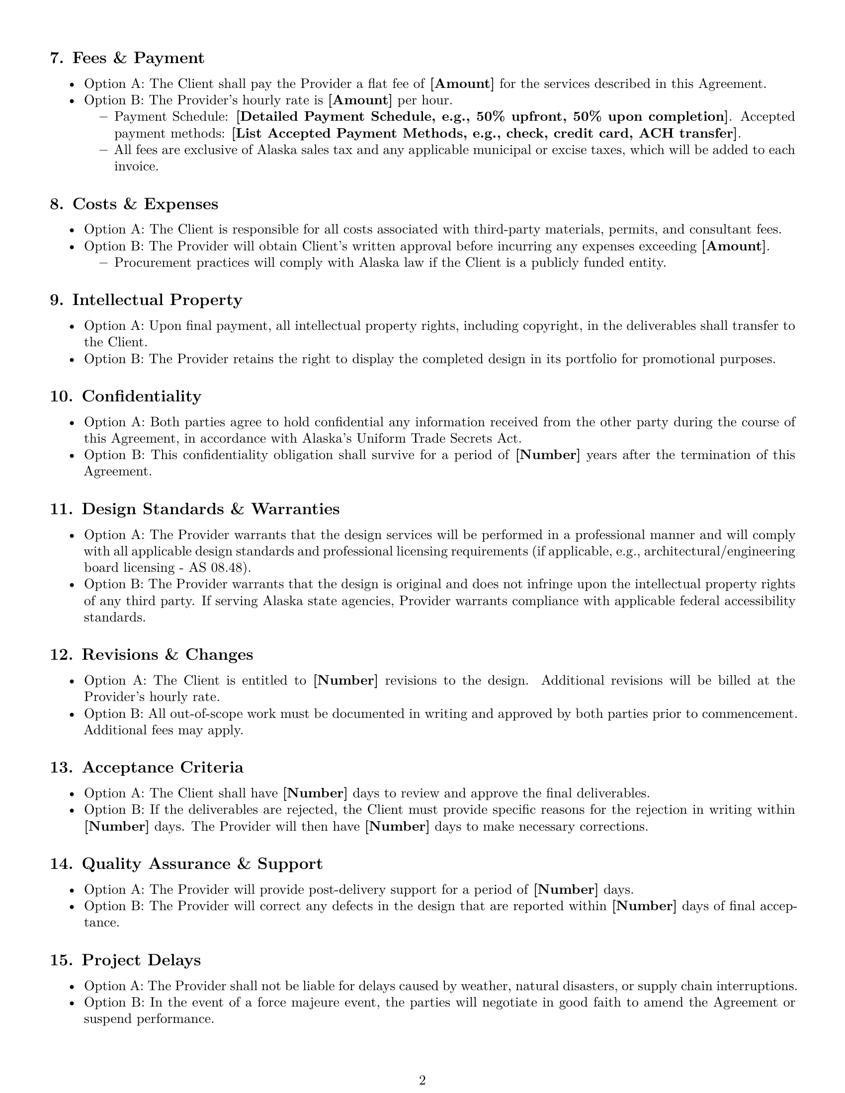 Preview page 2 of Free Alaska design service contract template