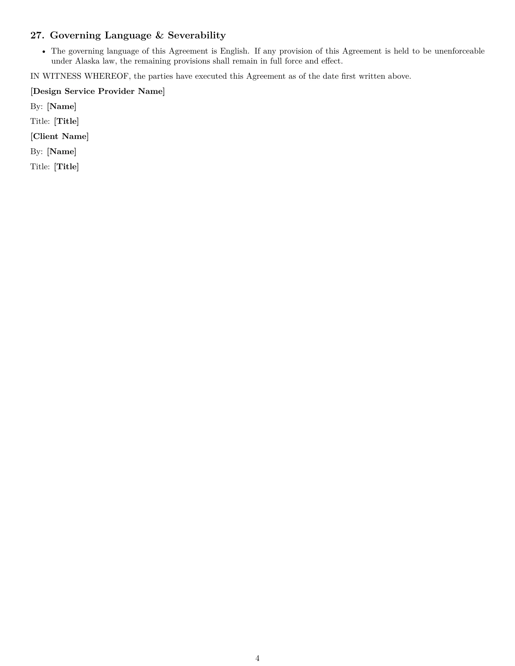 Preview page 4 of Free Alaska design service contract template