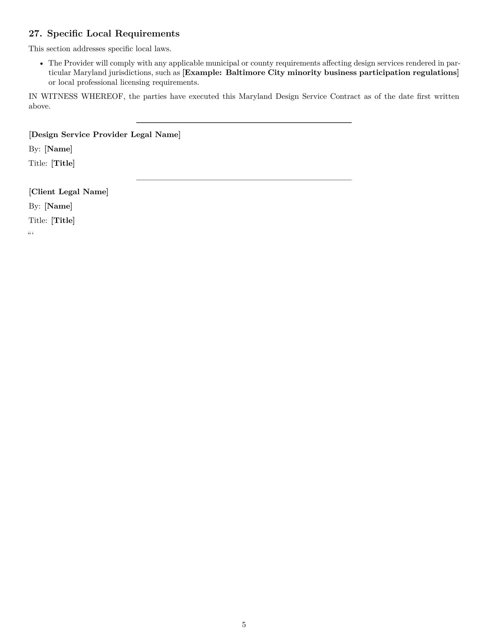 Preview page 5 of Free Maryland design service contract template